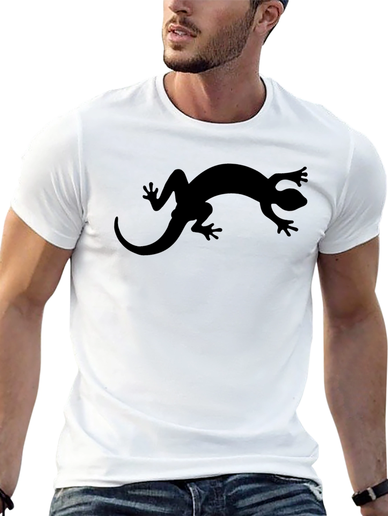 Black Black Lizard Graphic T-Shirt for Men view 13