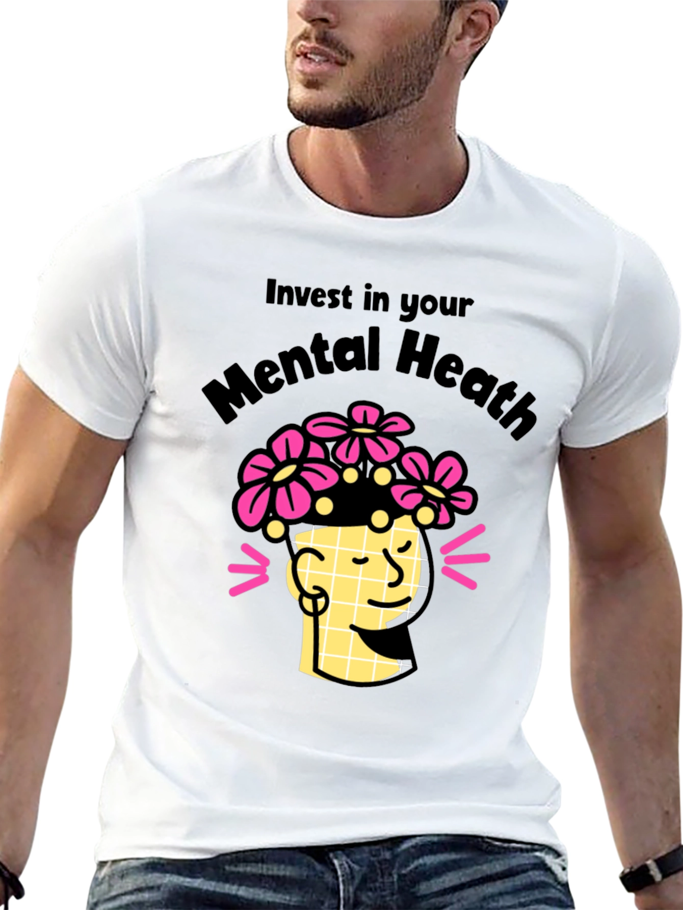 Black Invest in Your Mental Health T-Shirt view 13