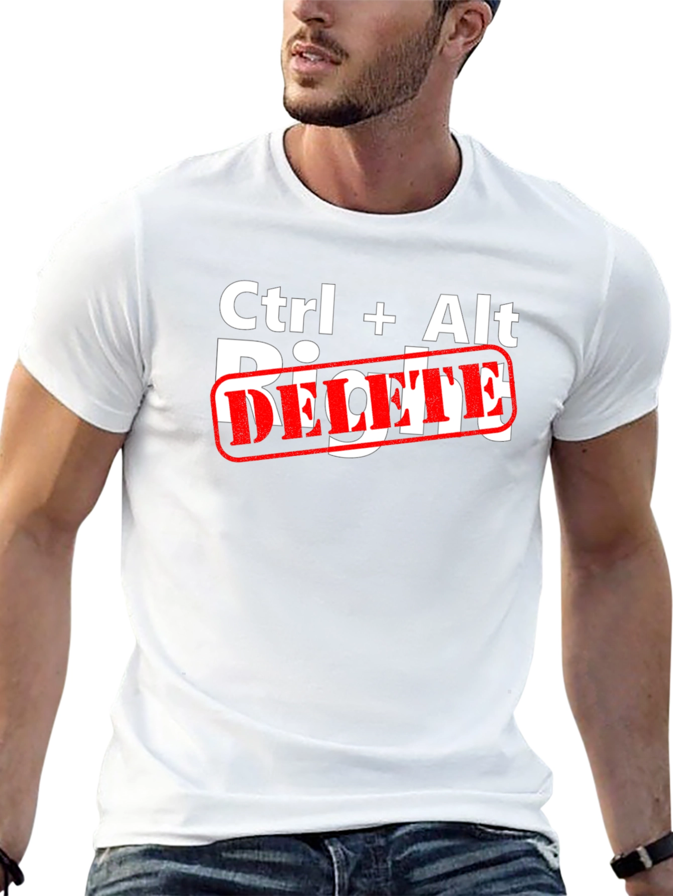 Black Ctrl+Alt Delete Graphic T-Shirt - Black Cotton Blend view 13