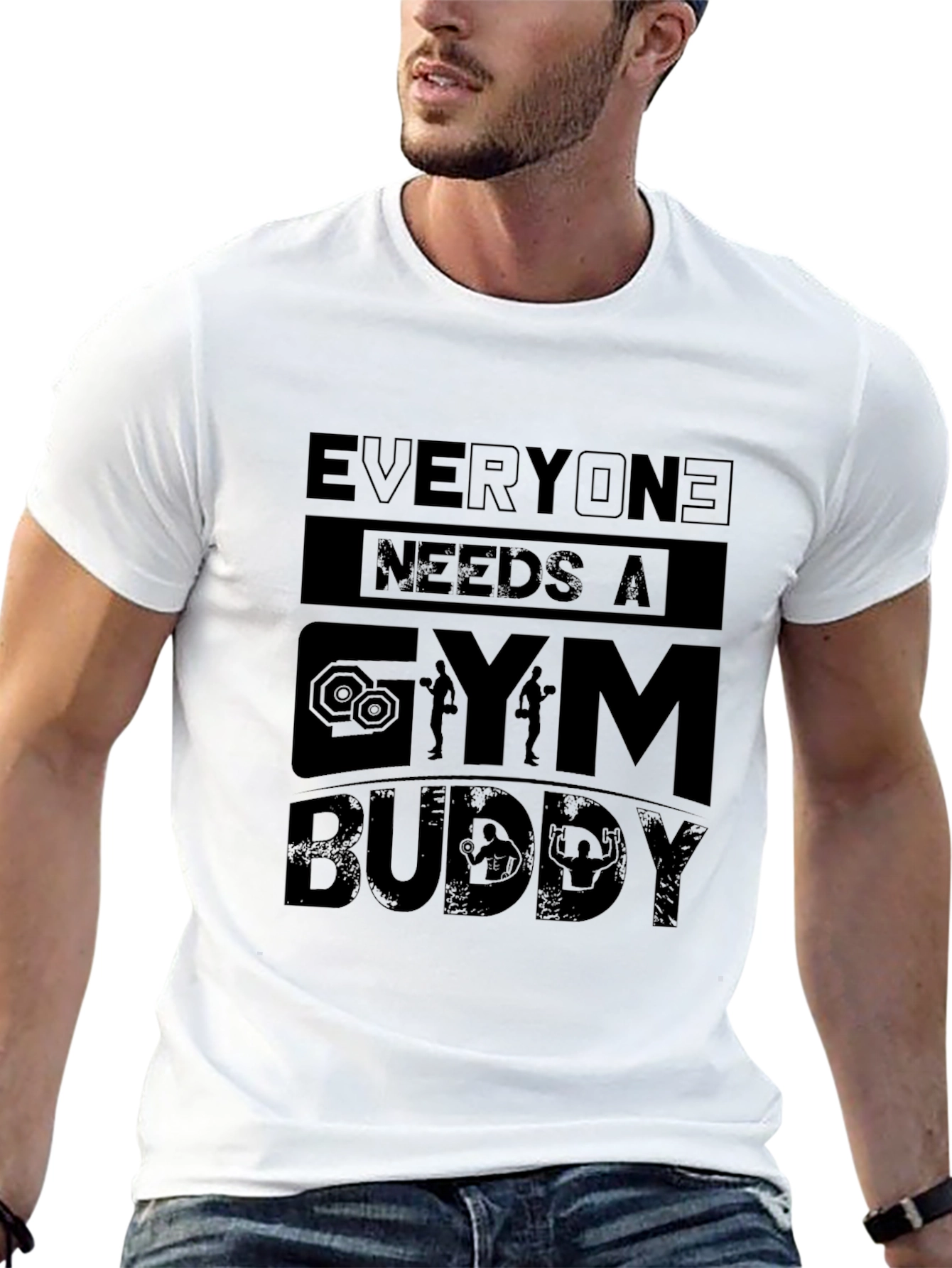 Black Gym Buddy T-Shirt - Everyone Needs One view 13
