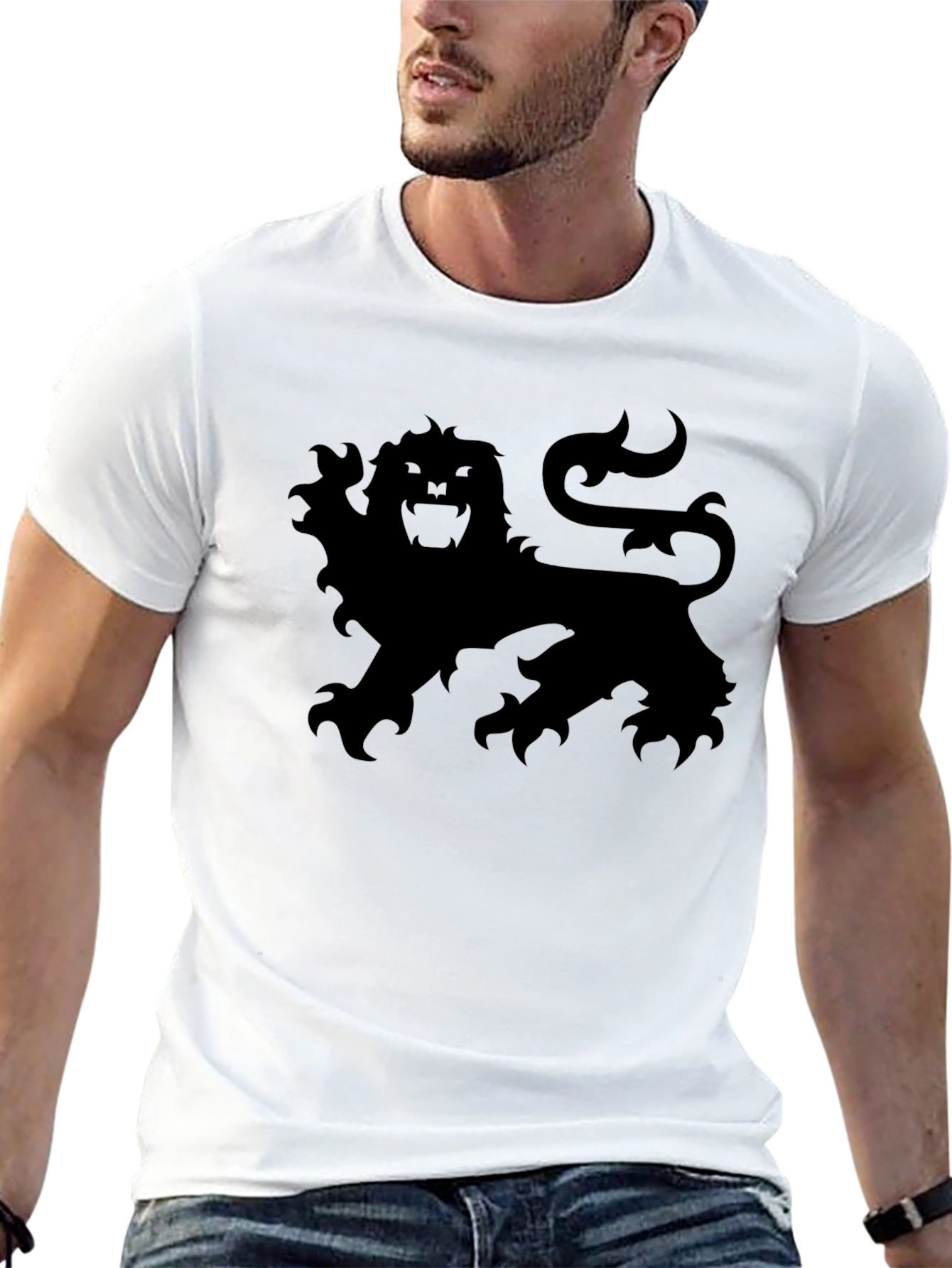 Black Lion Crest Graphic Tee - Black view 13