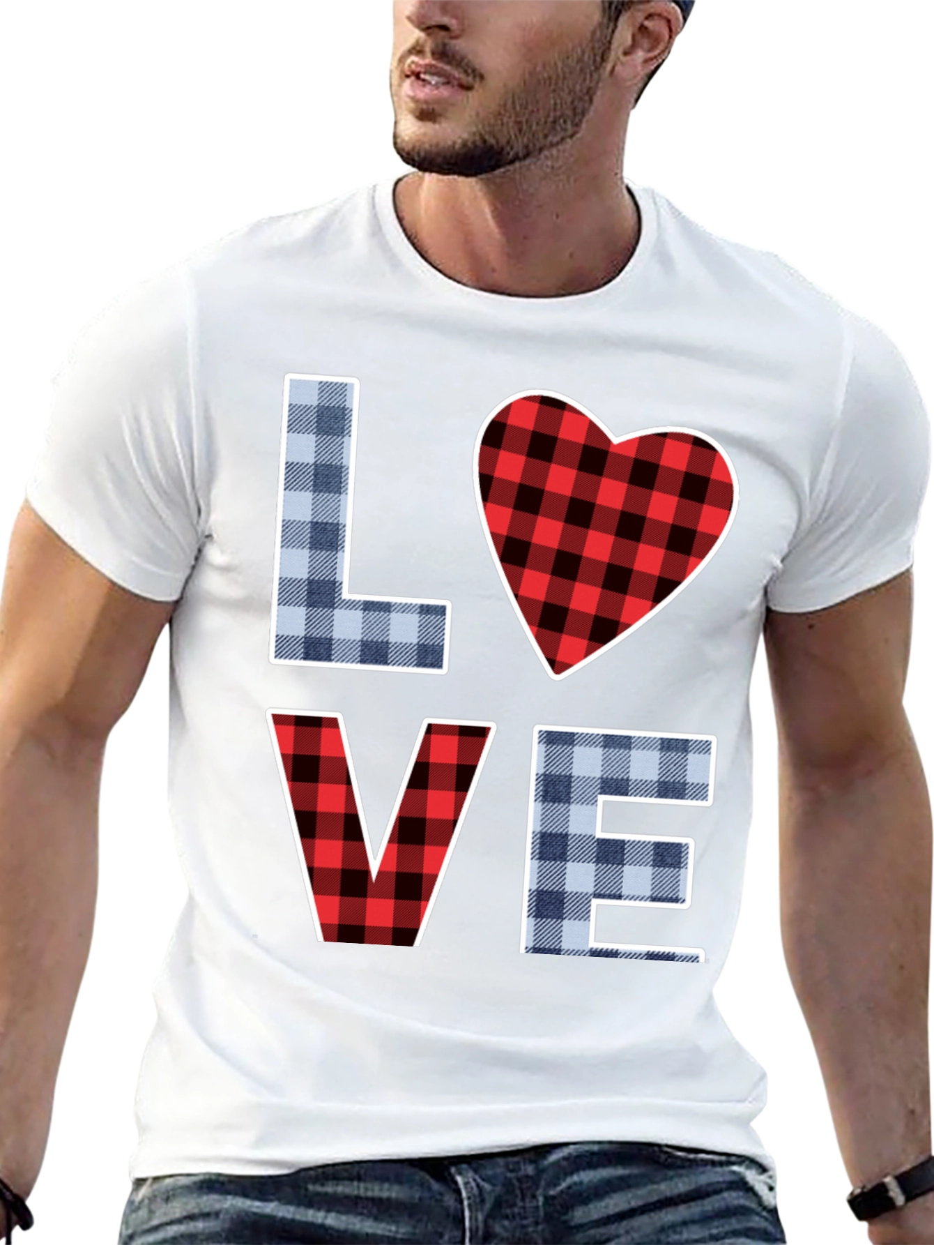 Plaid LOVE Graphic T-Shirt - 13