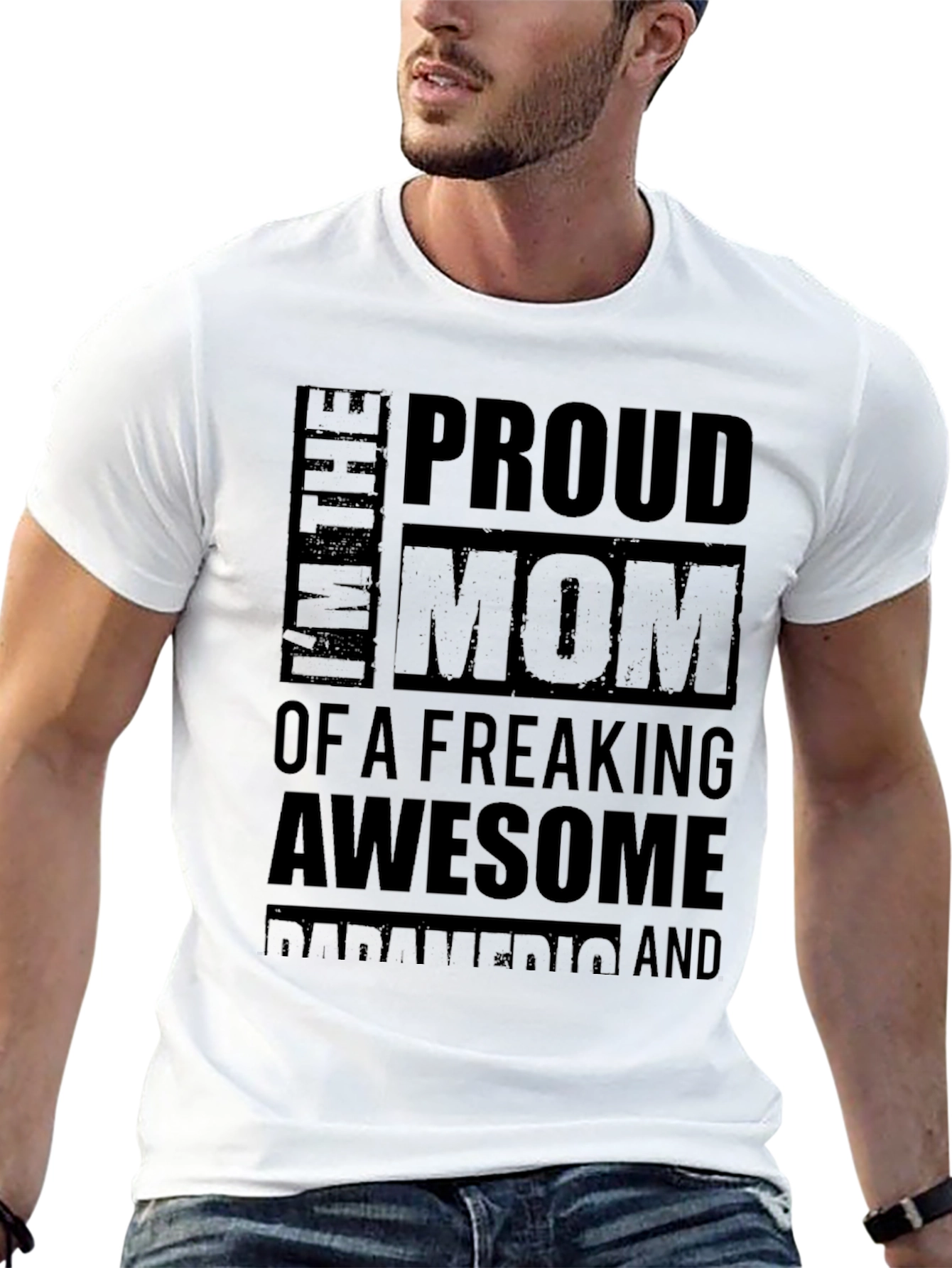 Black Proud Mom of Awesome Paramedic Black T-Shirt view 13