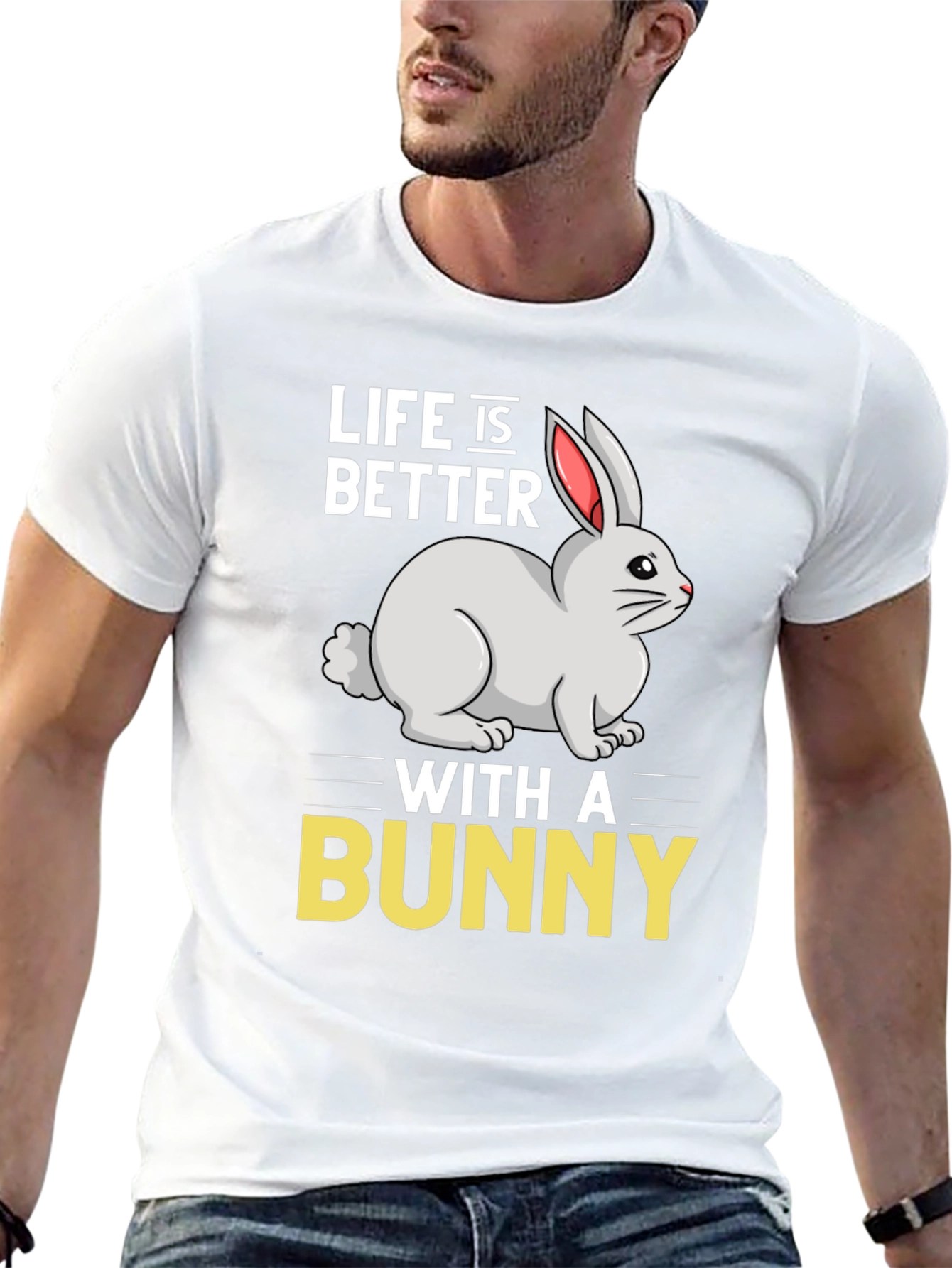 Black Life is Better with a Bunny Graphic T-Shirt view 13