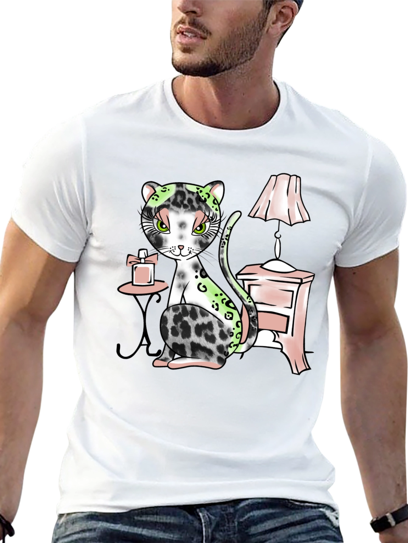 Black Elegant Cat Graphic T-Shirt - Stylish and Unique Design view 13
