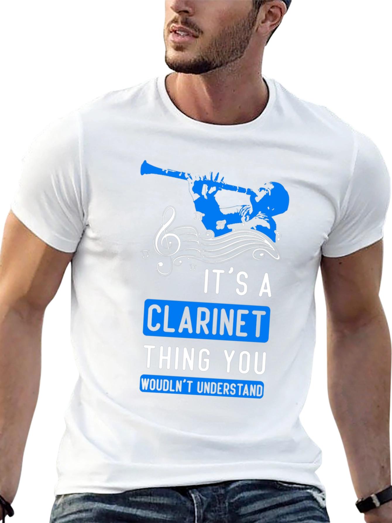 Black Clarinet Lover T-Shirt: It's a Clarinet Thing view 13