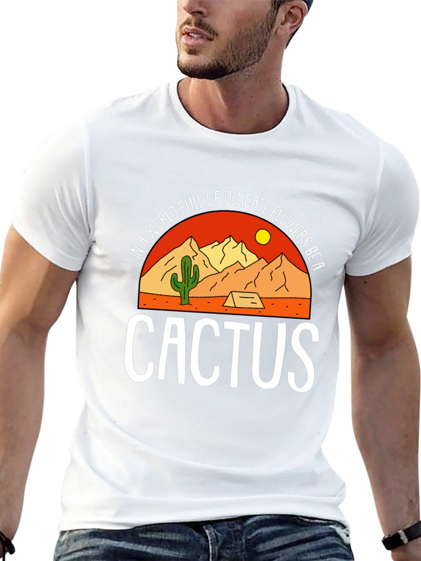 Black Be a Cactus Graphic Tee - Desert Lover's Shirt view 13