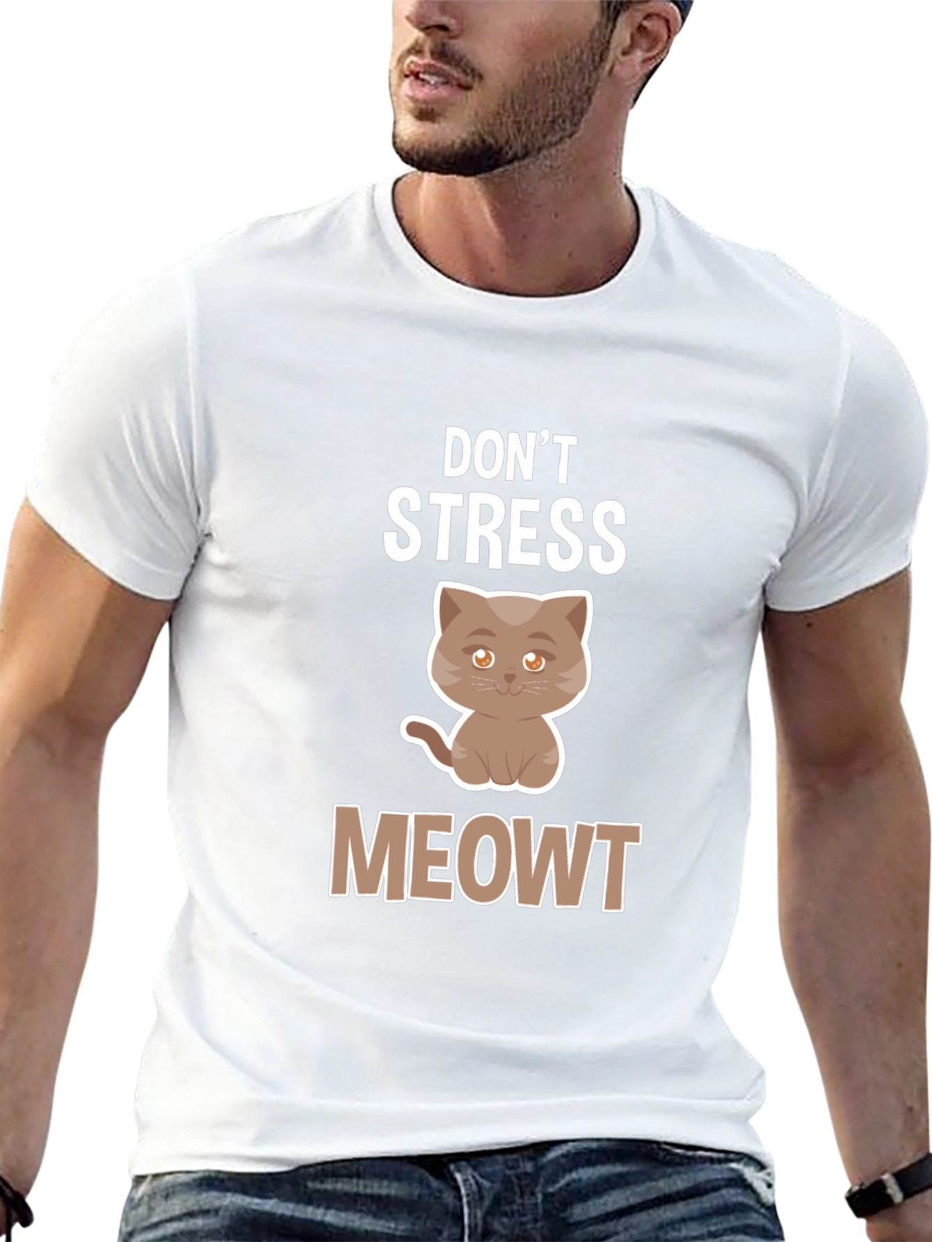 Black Don't Stress Meowt T-Shirt view 13