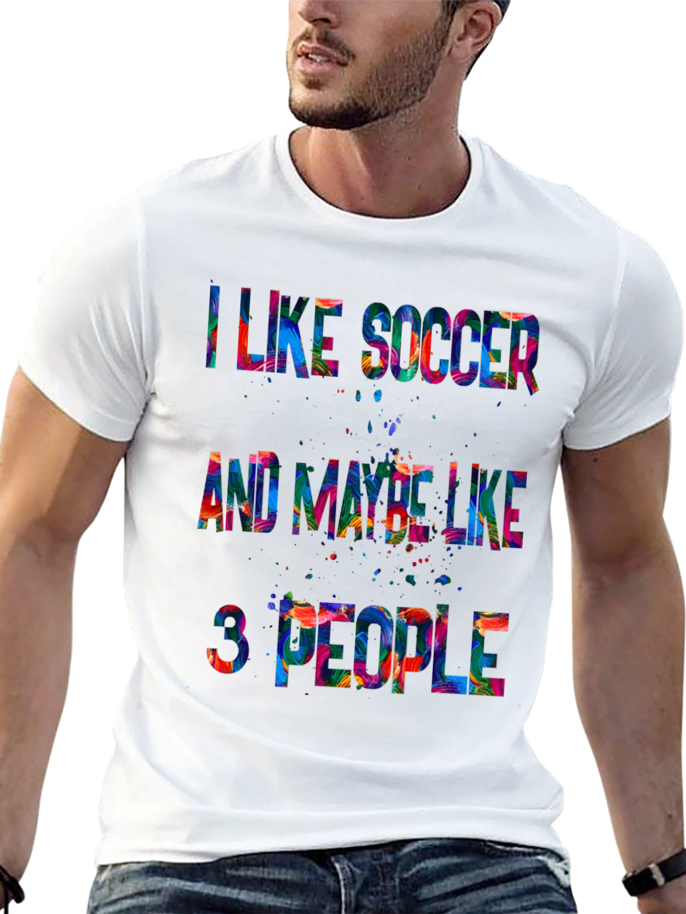 Black I Like Soccer T-Shirt view 13