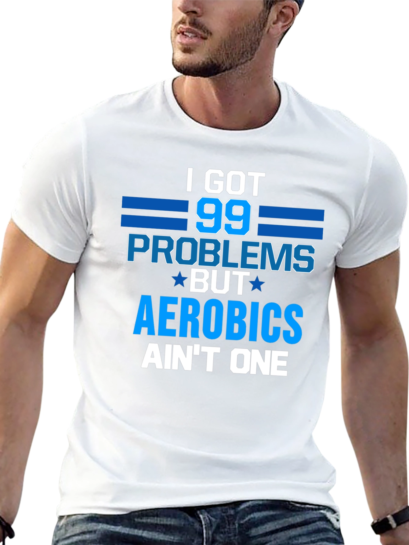 Black Aerobics Funny T-Shirt - 99 Problems view 13