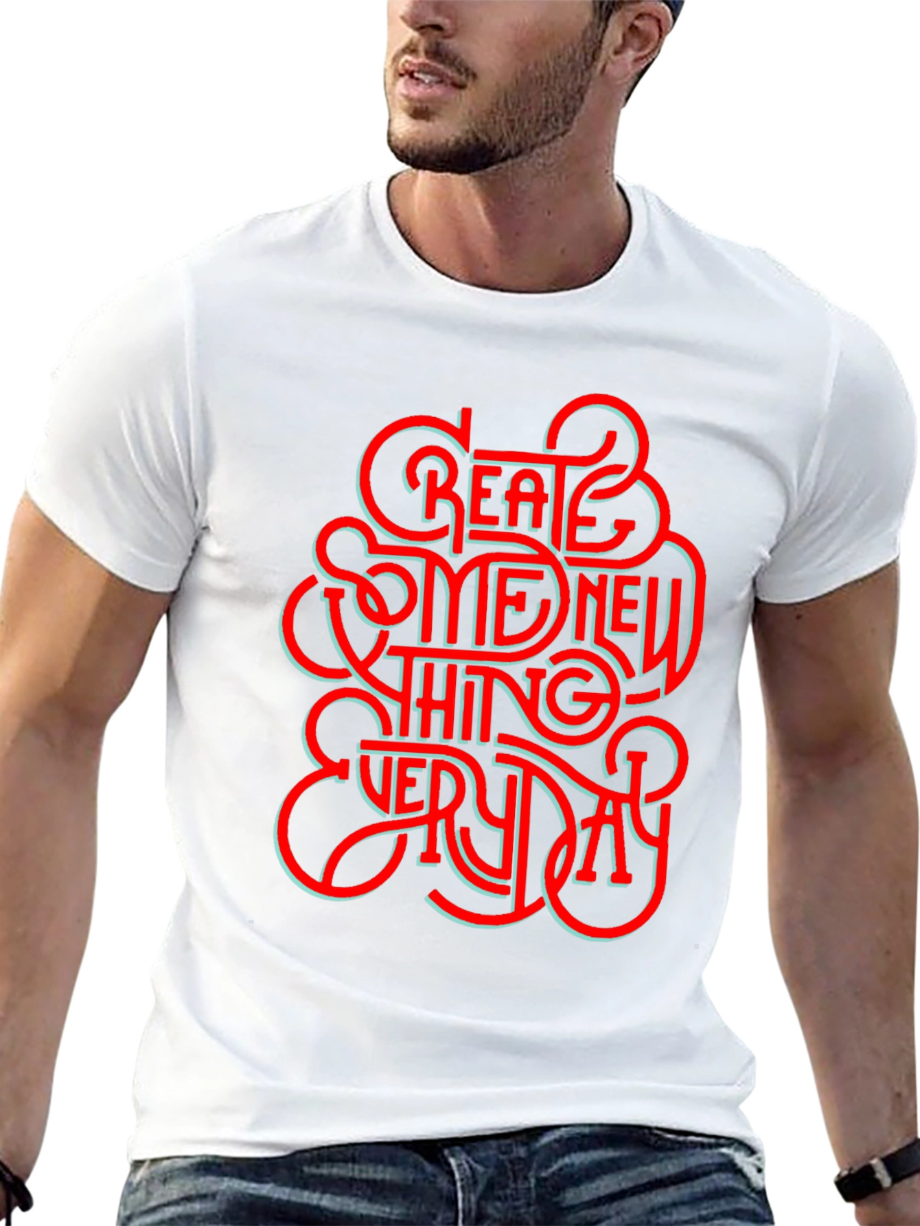 Black Create Something New Everyday Graphic T-Shirt view 13