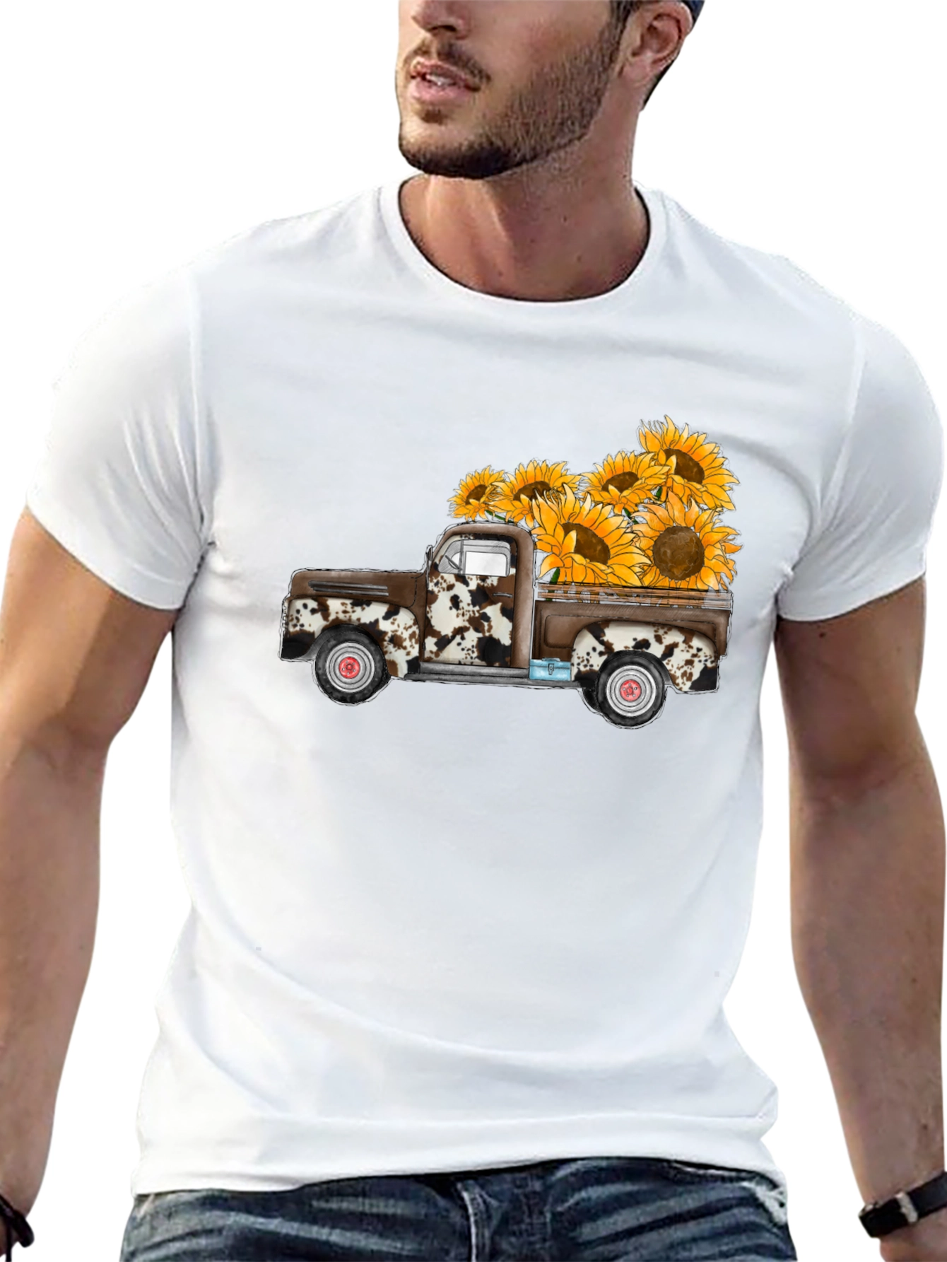 Black Sunflower Truck Graphic Tee - Casual Comfort view 13