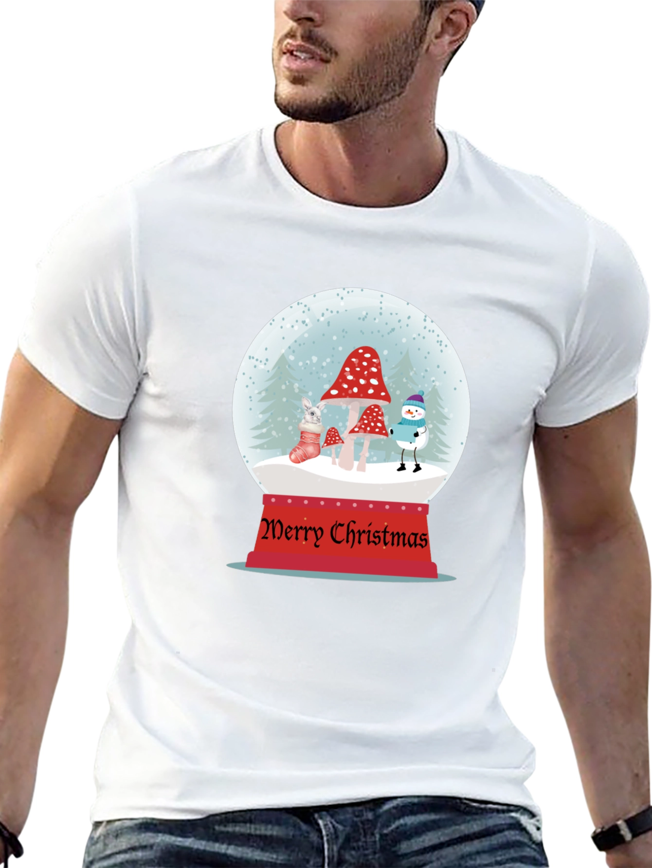 Black Christmas Snow Globe Graphic T-Shirt view 13