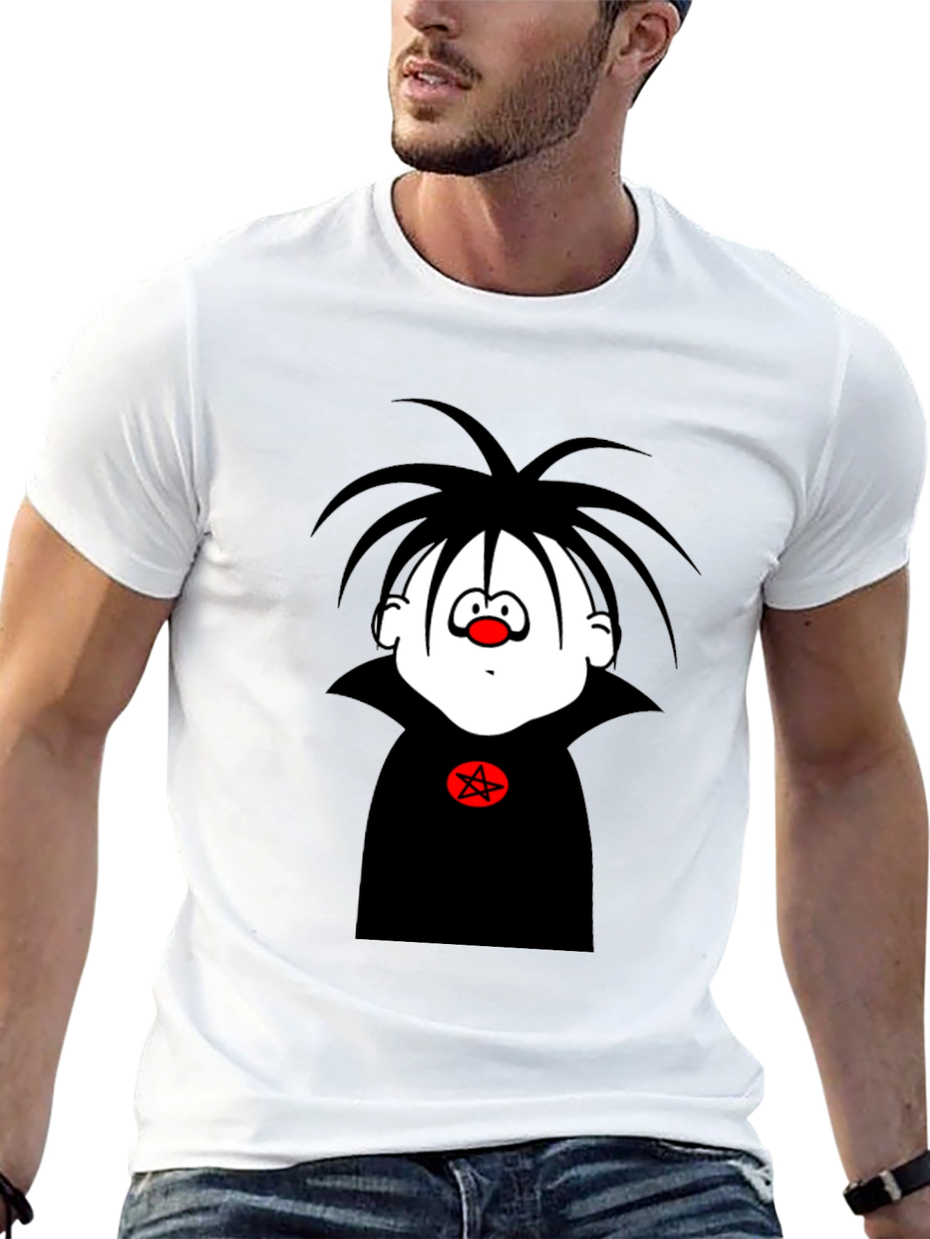 Black Cartoon Vampire T-Shirt - Men's Black Graphic Tee view 13