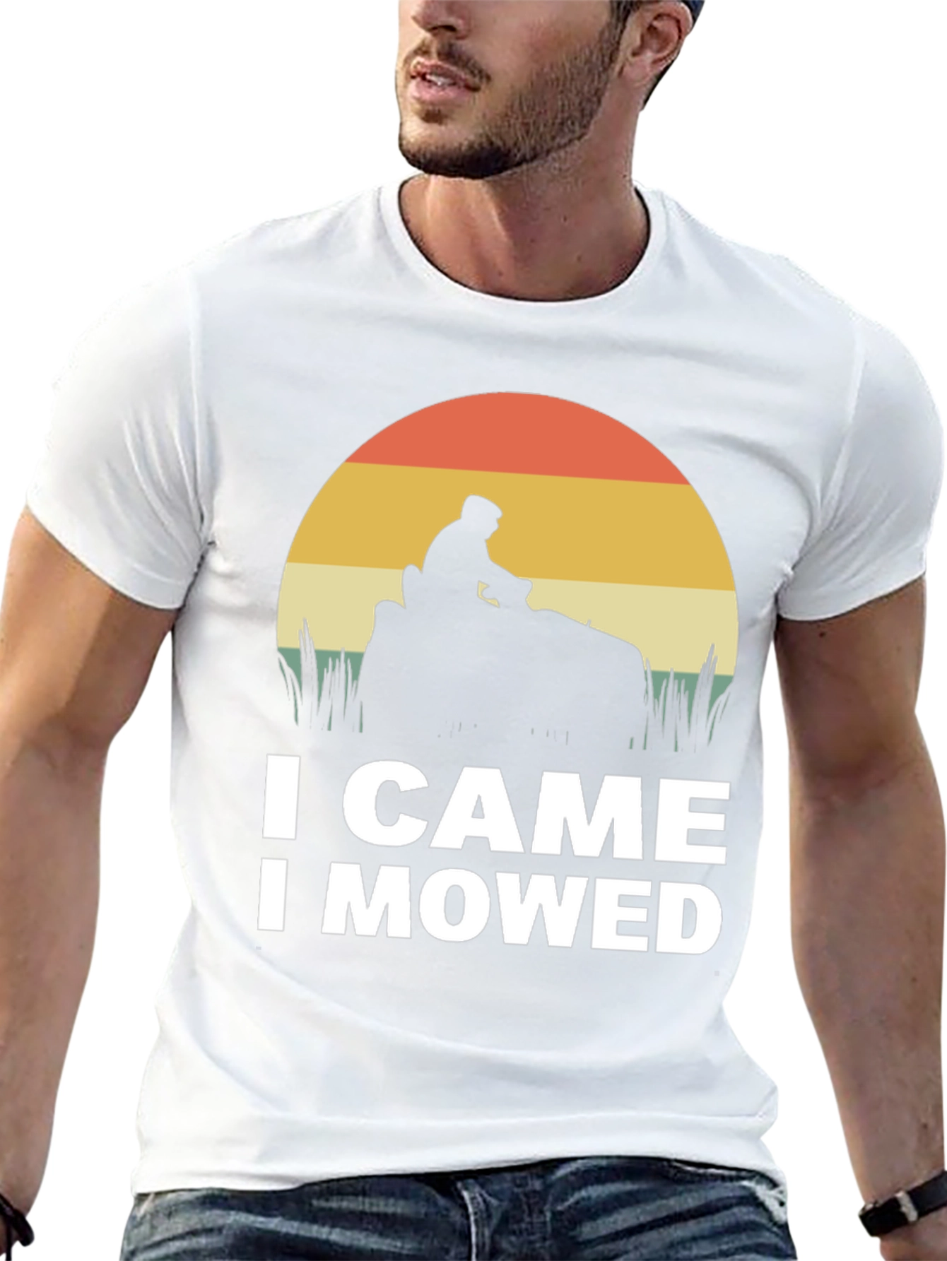 Black I Came I Mowed T-Shirt - Funny Lawn Mowing Tee view 13