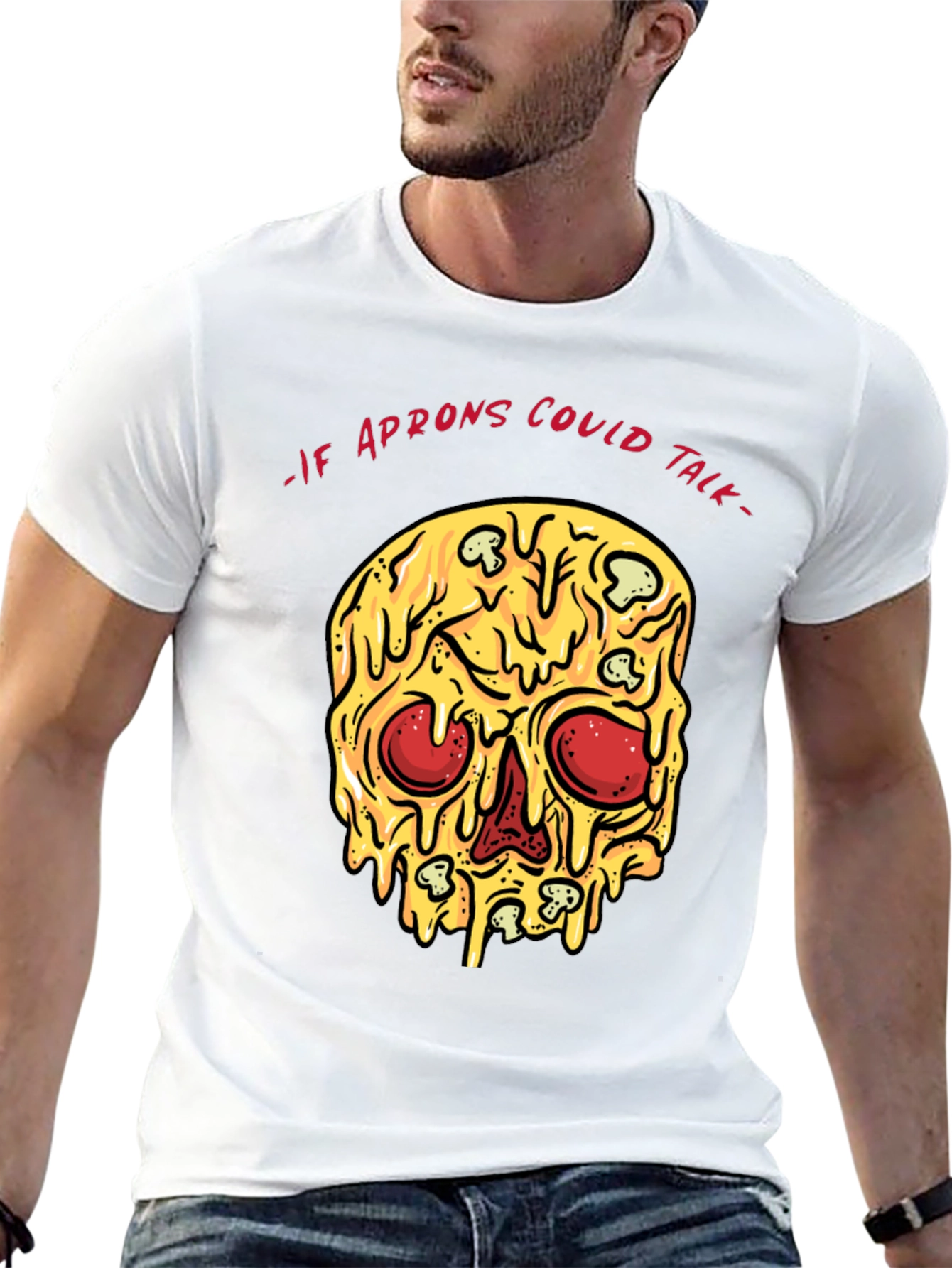 Black Pizza Skull T-Shirt - If Aprons Could Talk view 13