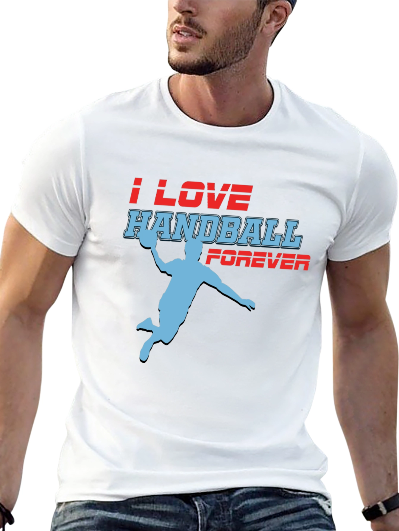 Black Handball Fan T-Shirt - I Love Handball Forever view 13