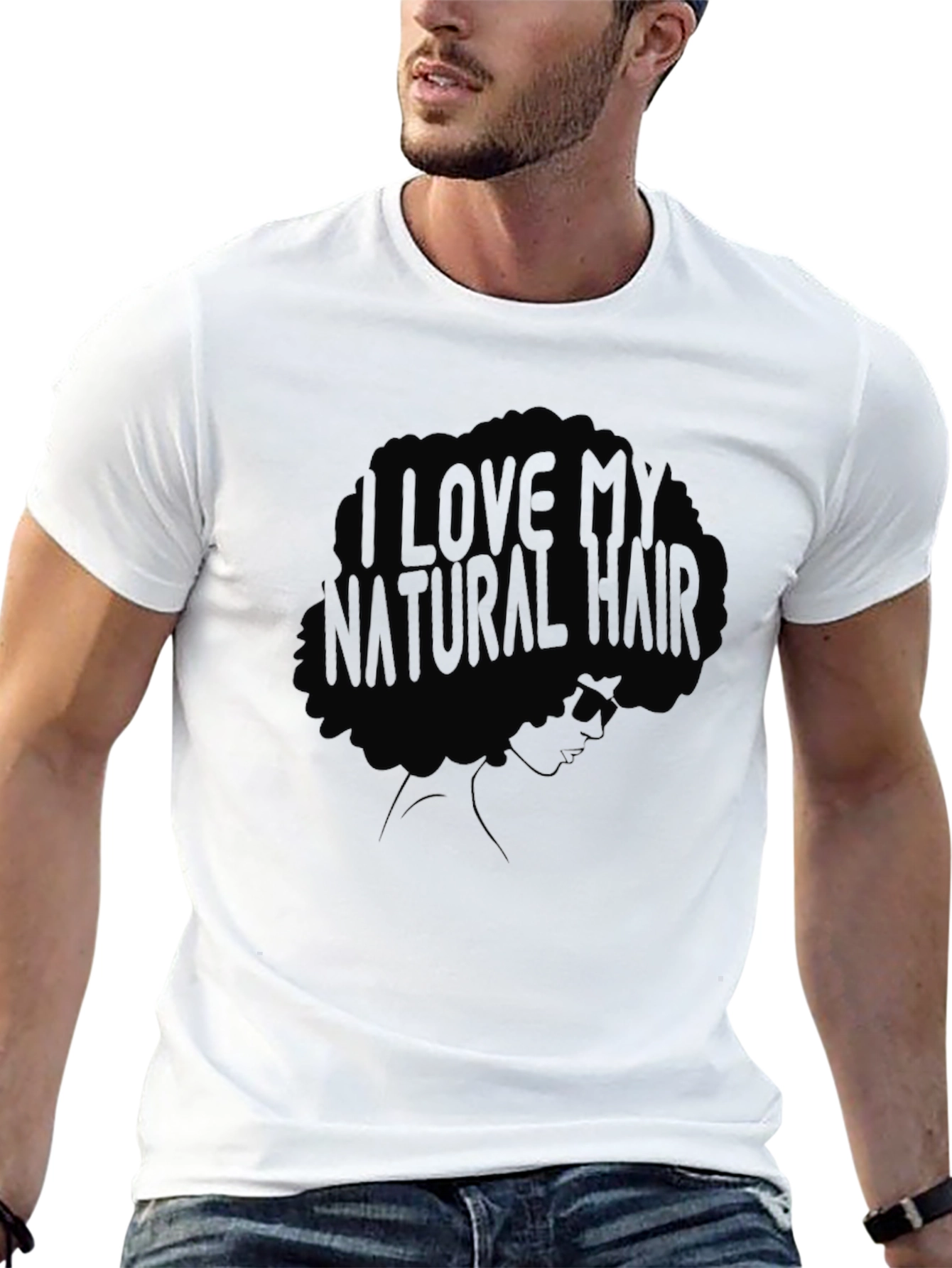 Black I Love My Natural Hair Graphic Tee view 13