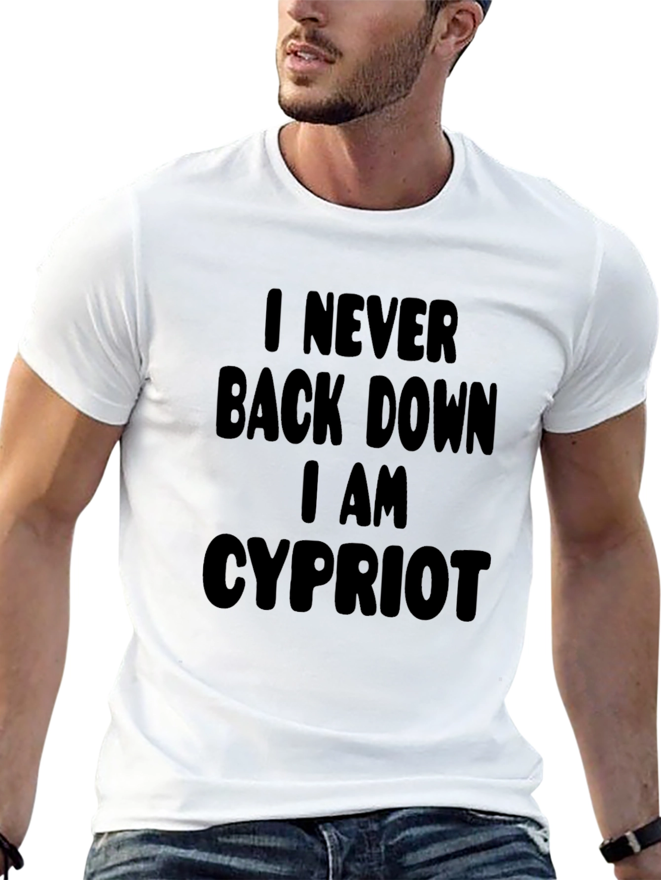 Black I Never Back Down Cypriot Black T-Shirt view 13