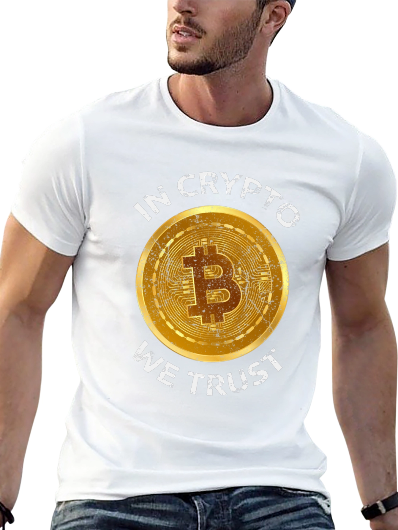 Black Crypto Enthusiast Bitcoin T-Shirt - "In Crypto We Trust" view 13