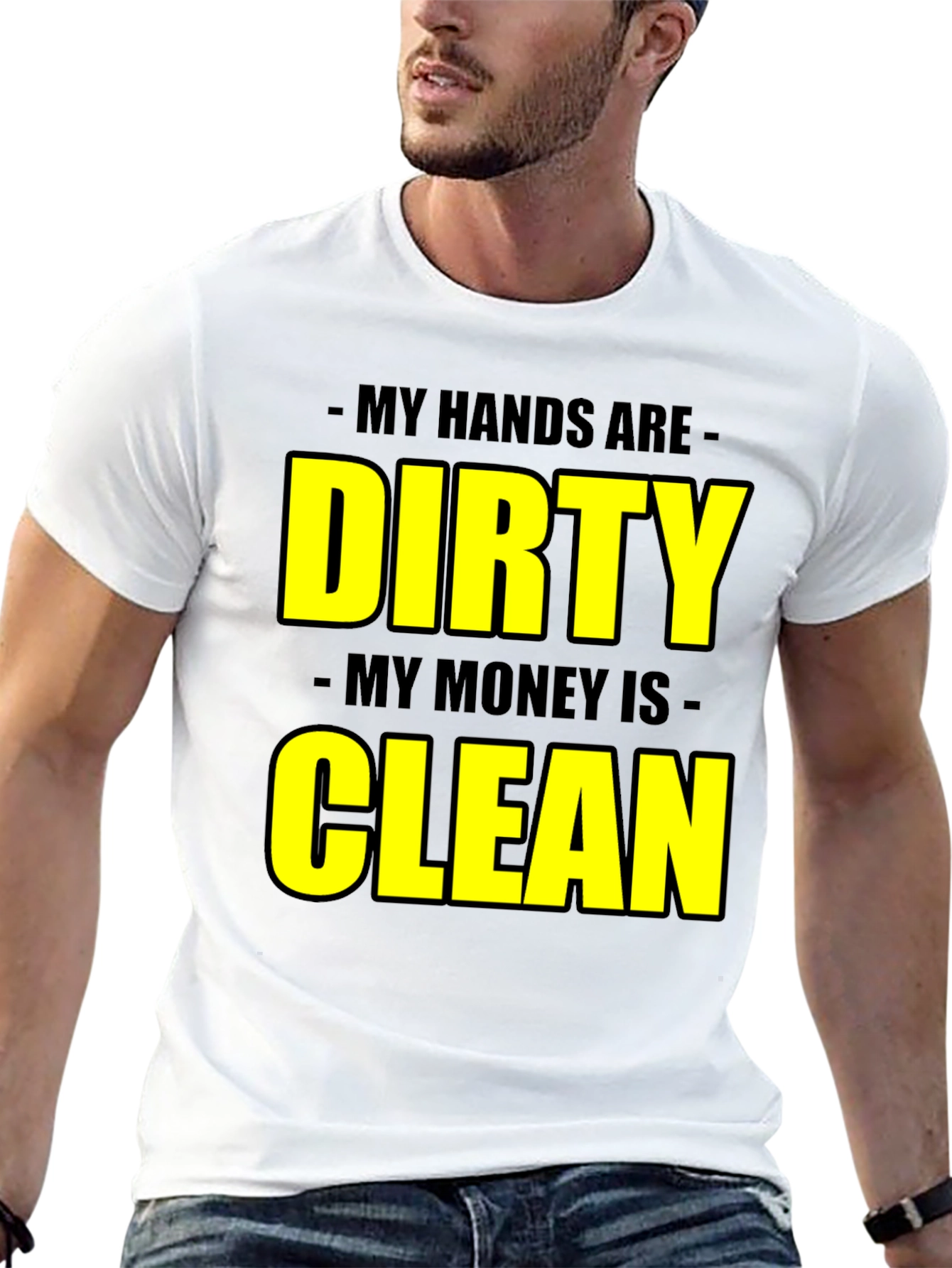Black Dirty Hands Clean Money Graphic Tee view 13
