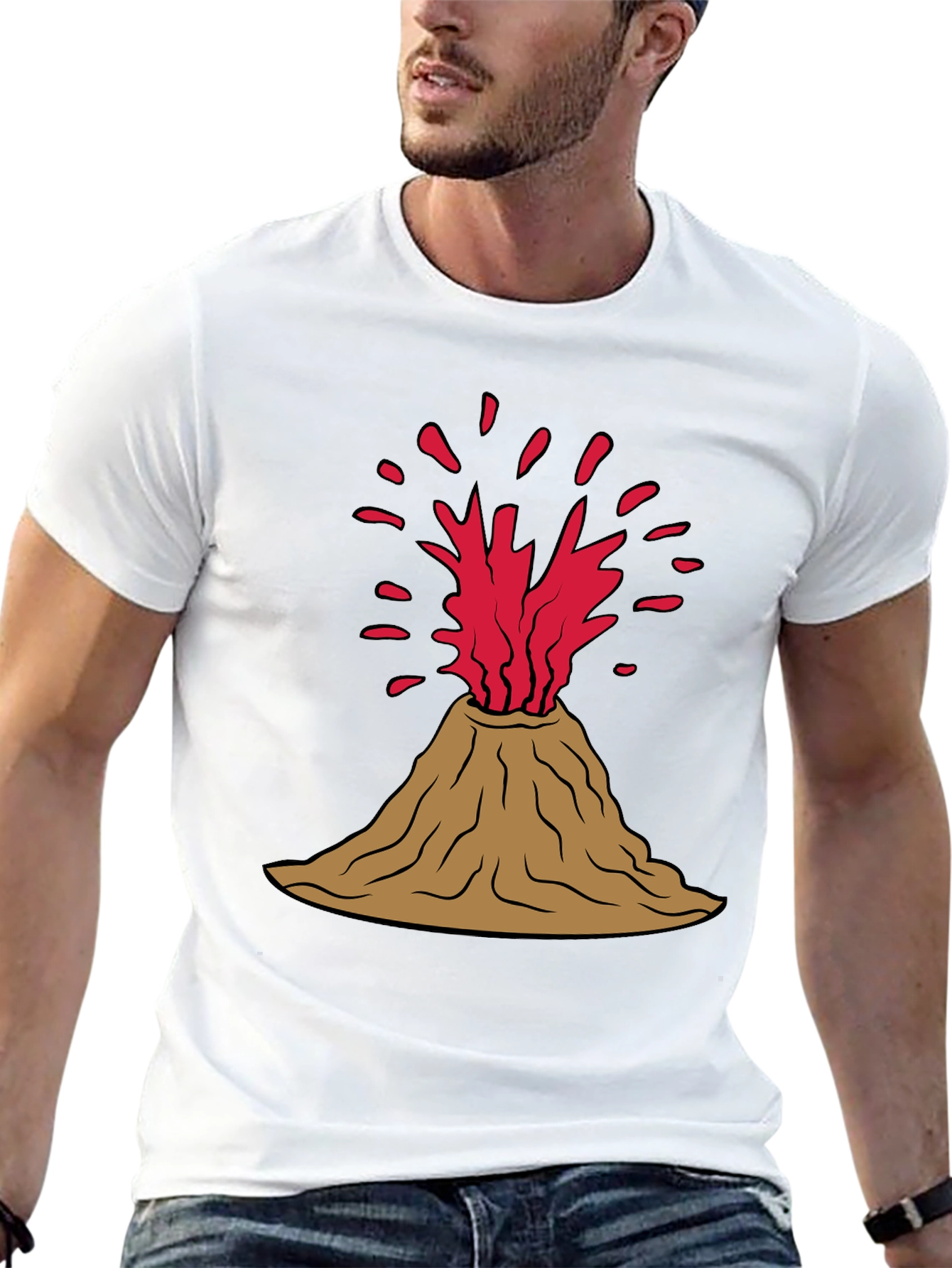 Black Volcano Graphic T-Shirt - Erupting Style! view 13