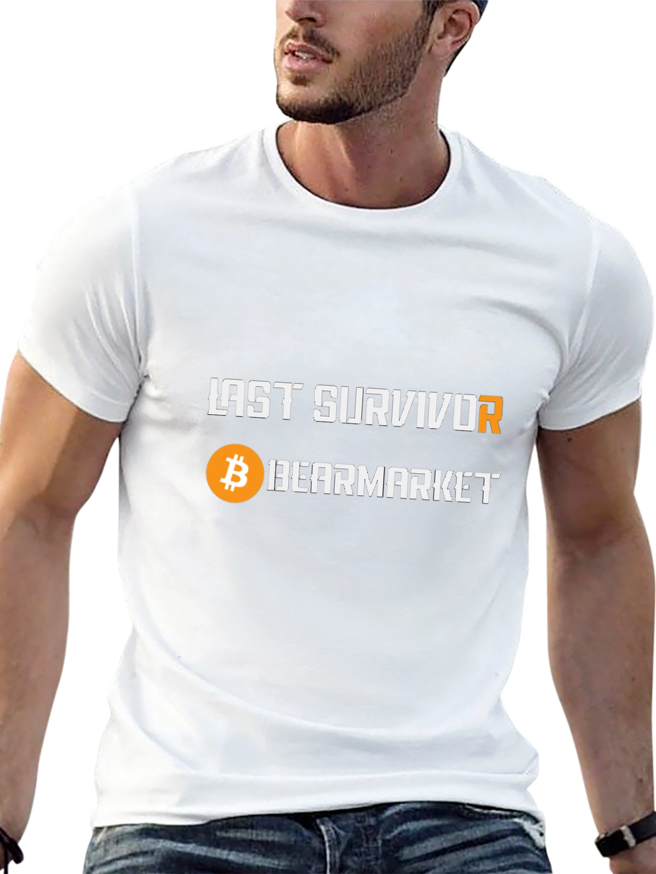 Black Last Survivor Bearmarket Bitcoin Graphic T-Shirt view 13