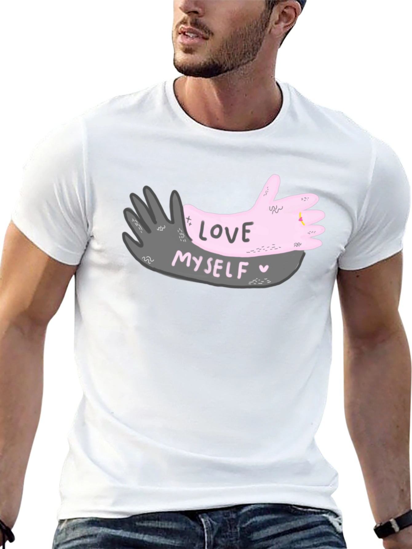 Black Love Myself Graphic T-Shirt view 13
