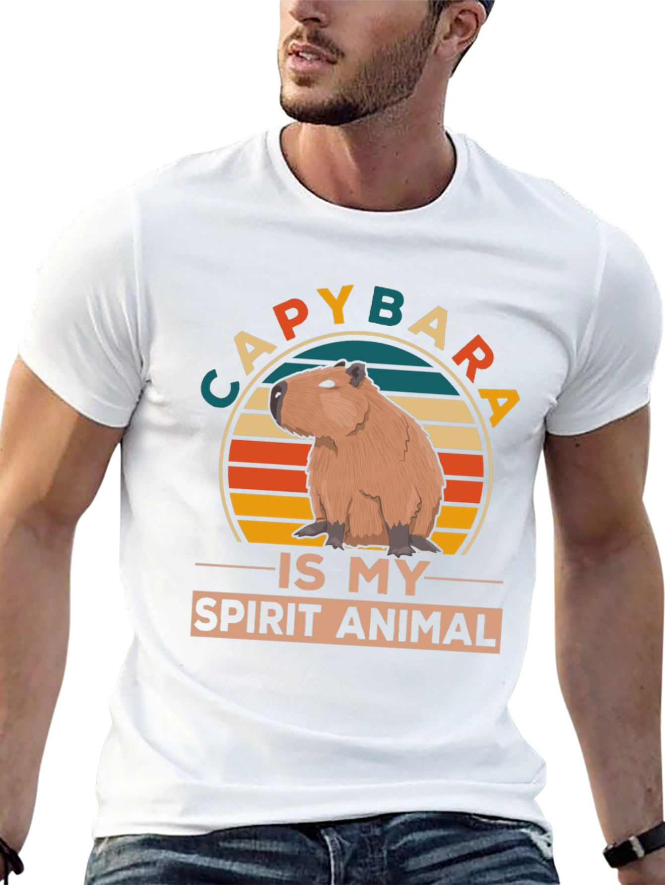 Black Capybara Spirit Animal Graphic Tee view 13