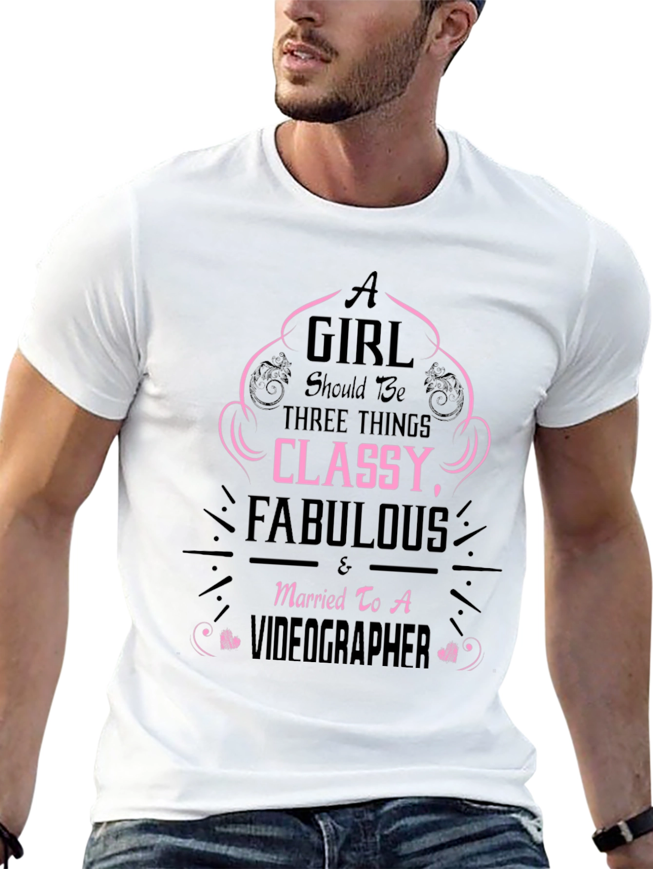 Black Classy, Fabulous Videographer T-Shirt view 13