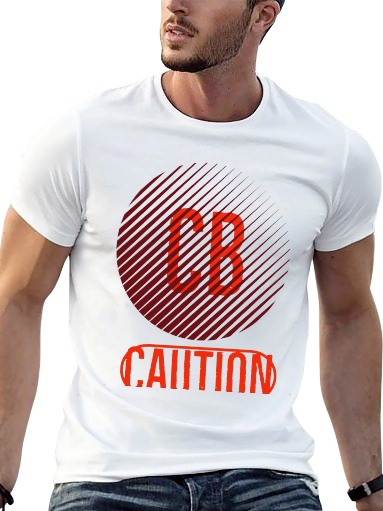 Black CB Caution Graphic Tee - Stylish Men's Black T-Shirt view 13
