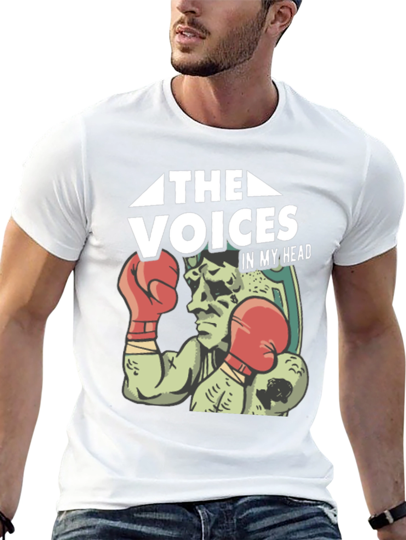 Black The Voices in My Head T-Shirt - Boxer Graphic Tee view 13