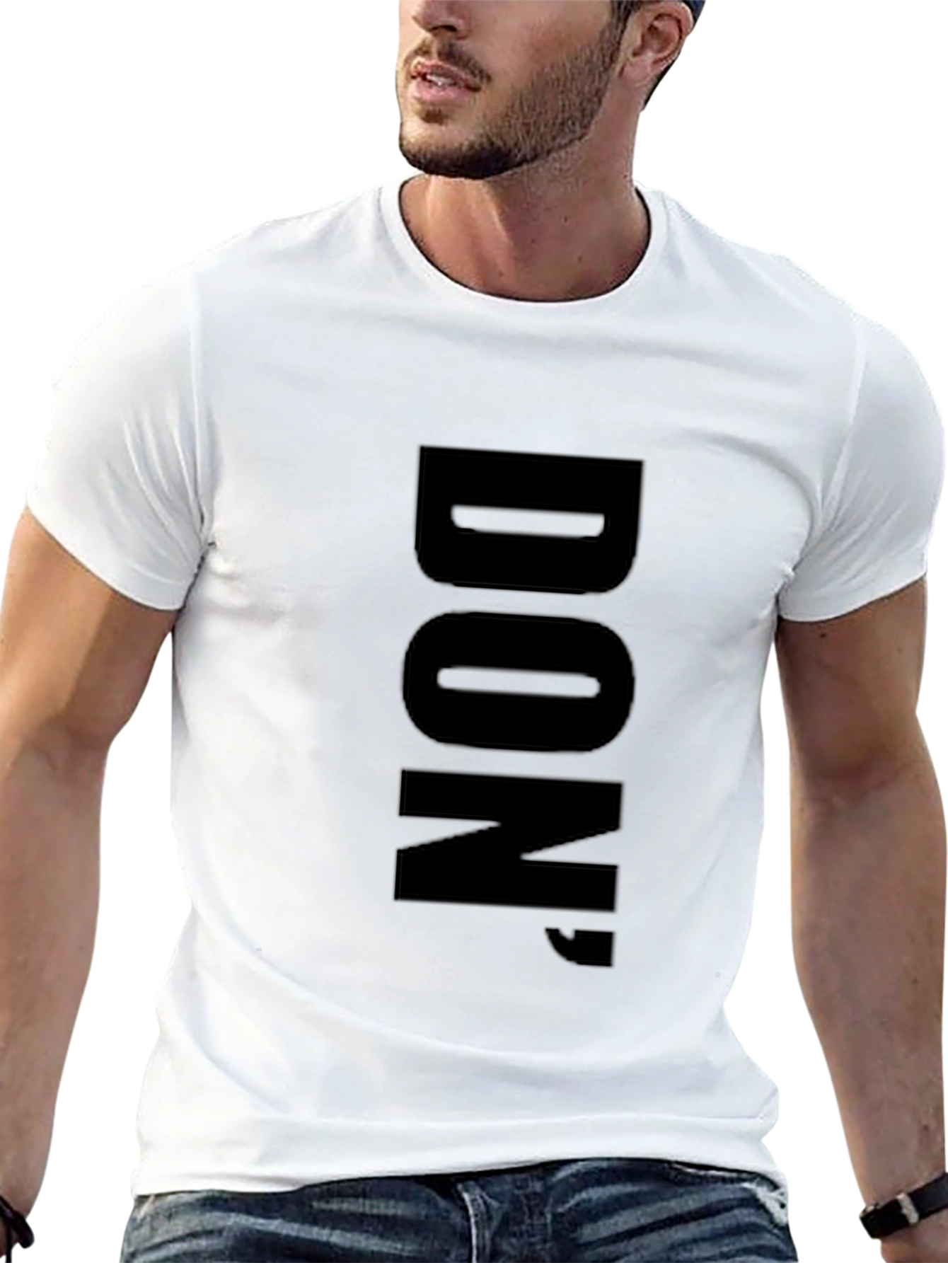 Black Bold 'DON' Black Graphic Tee - Minimalist Style view 13