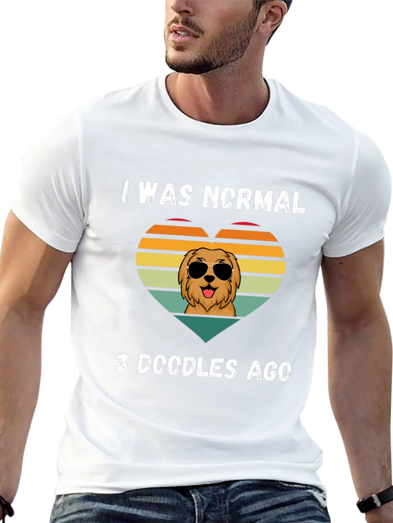 Black I Was Normal 3 Doodles Ago T-Shirt view 13