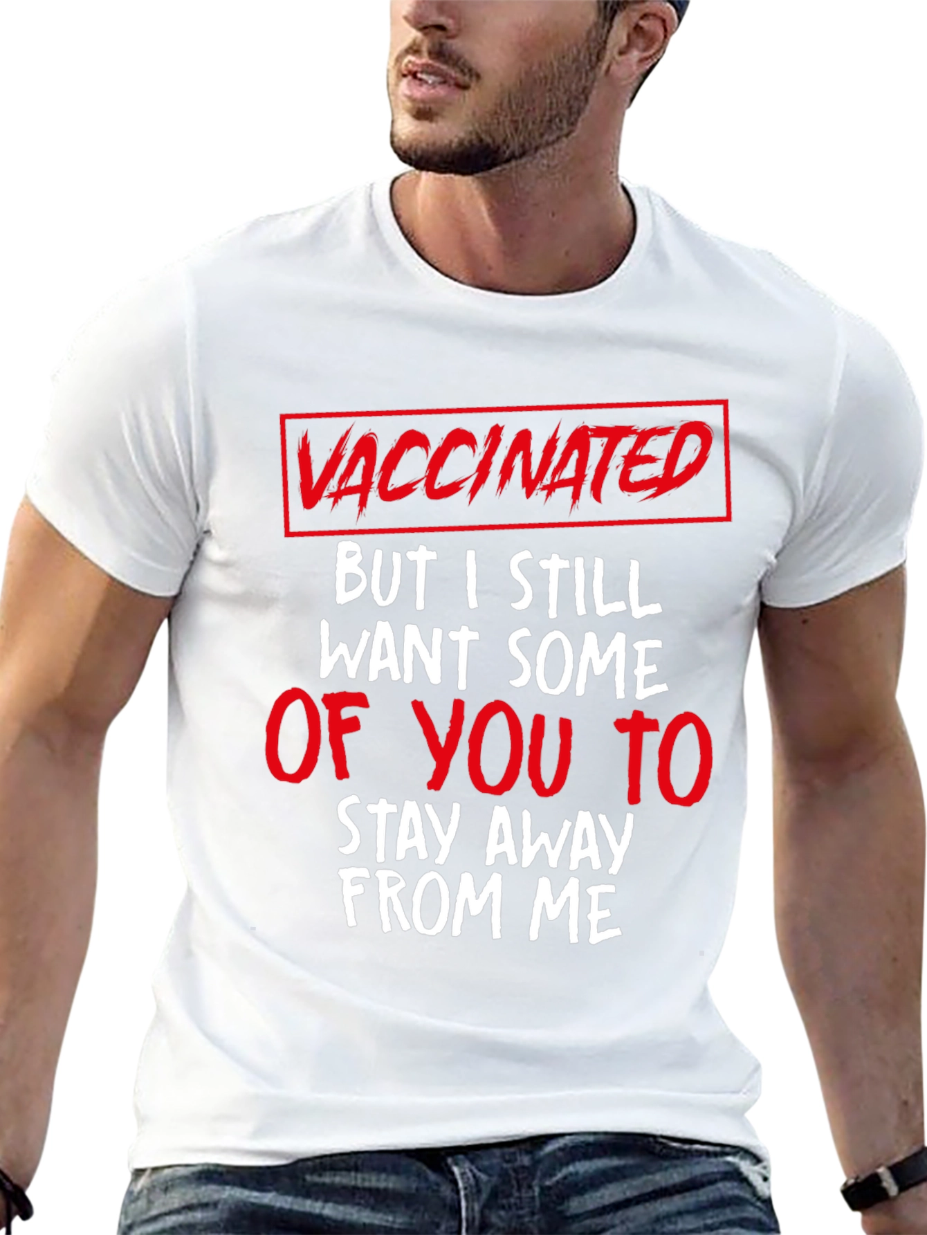 Black Vaccinated Funny Graphic T-Shirt view 13