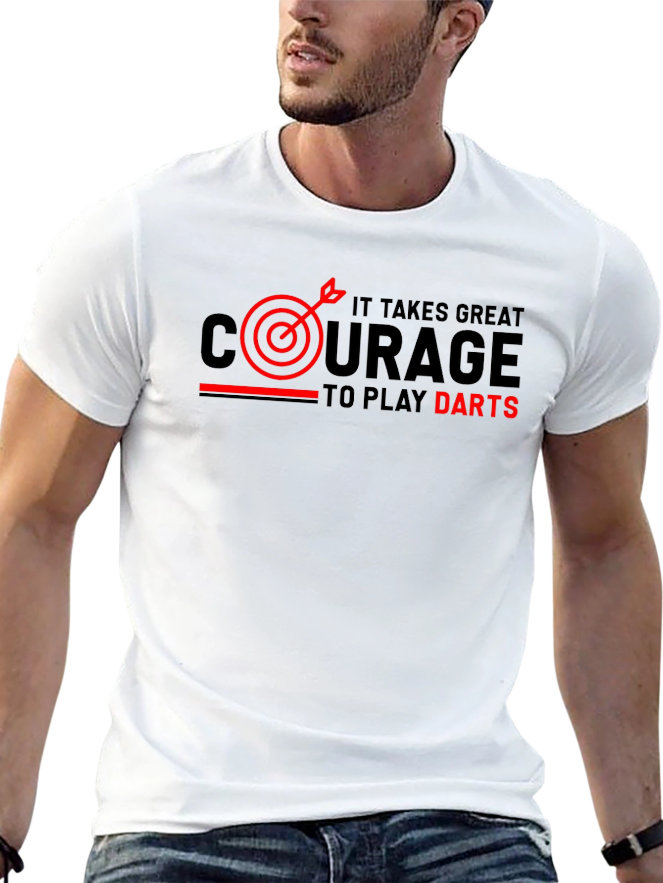 Black Courage to Play Darts Graphic Tee view 13