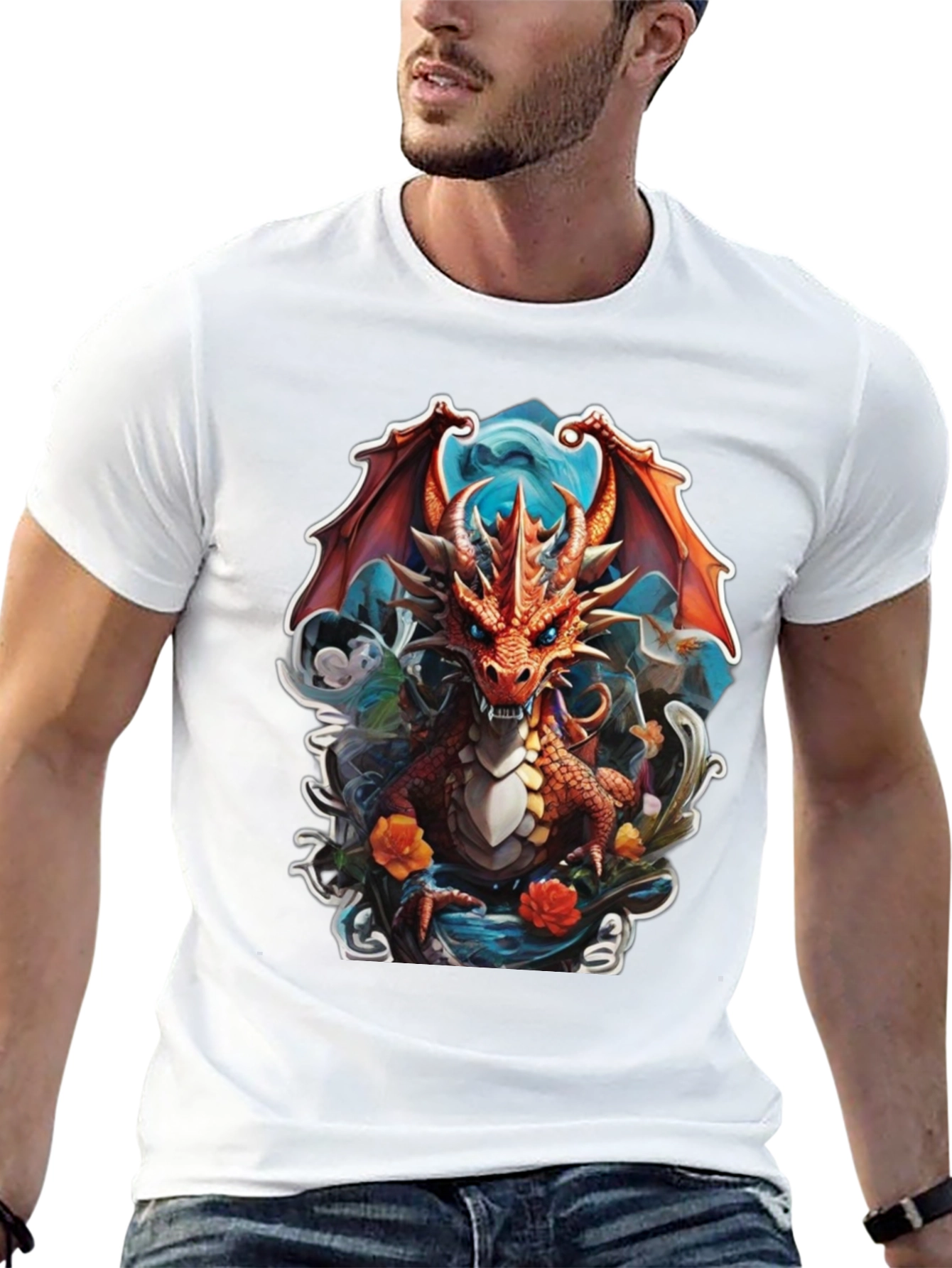 Dragon Graphic Tee - Fantasy Art Shirt - 13