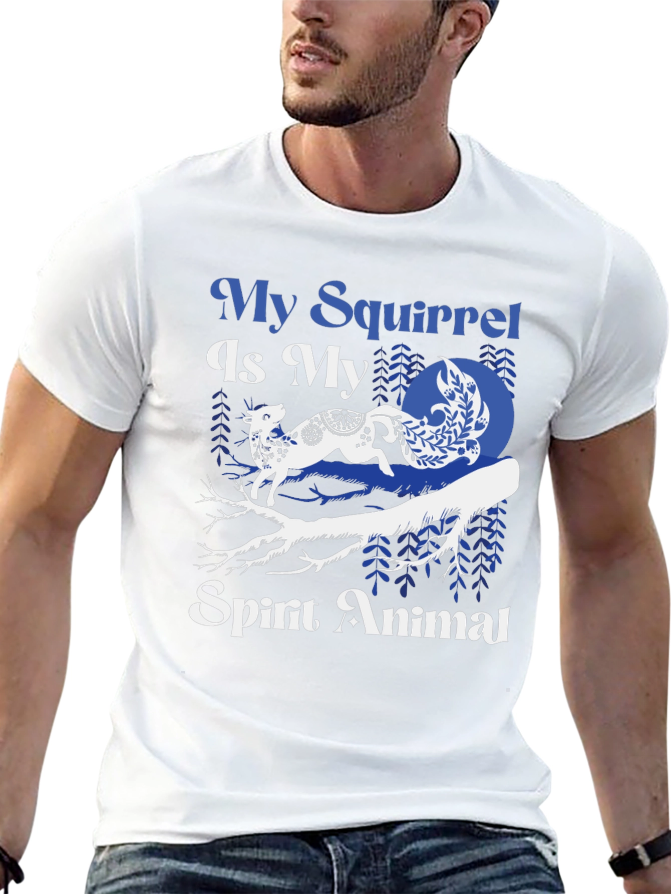 Black My Squirrel Is My Spirit Animal Black Tee view 13