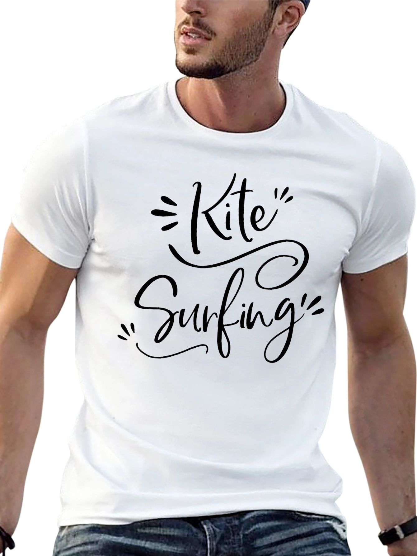 Black Kite Surfing Black Graphic Tee view 13
