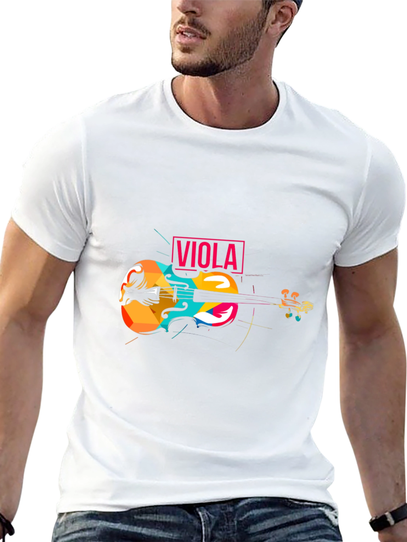 Black Colorful Viola Graphic T-Shirt view 13