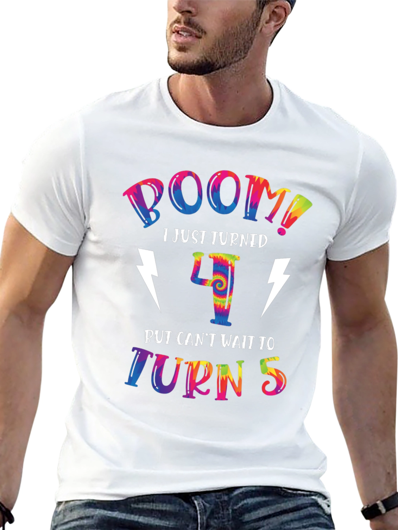 Black Boom! I Just Turned 4 T-Shirt view 13