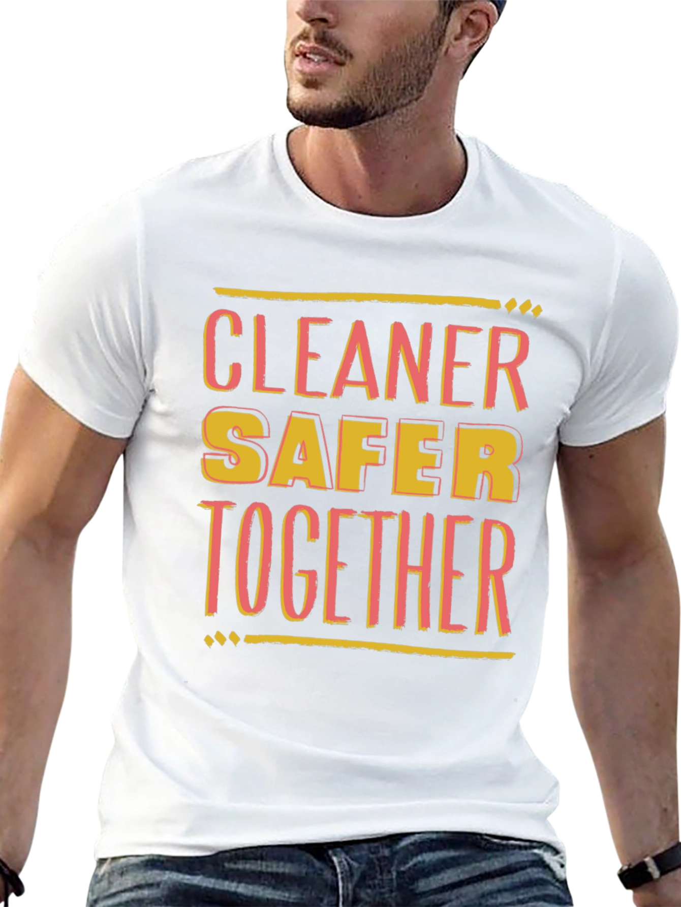 Black Cleaner Safer Together Black Graphic Tee view 13