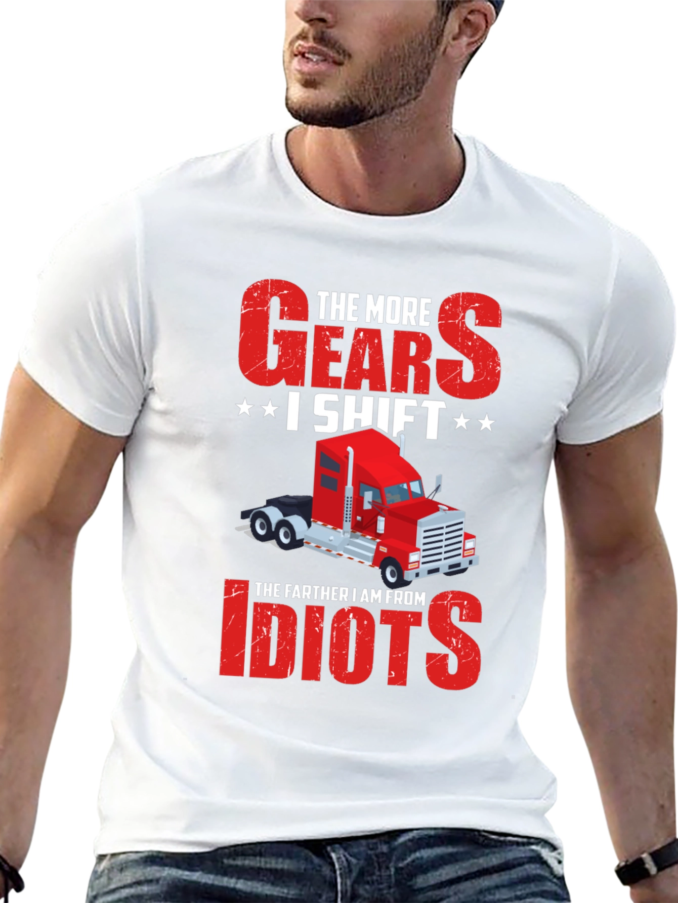 Black Trucker's Gears T-Shirt - Funny Truck Driver Gift view 13