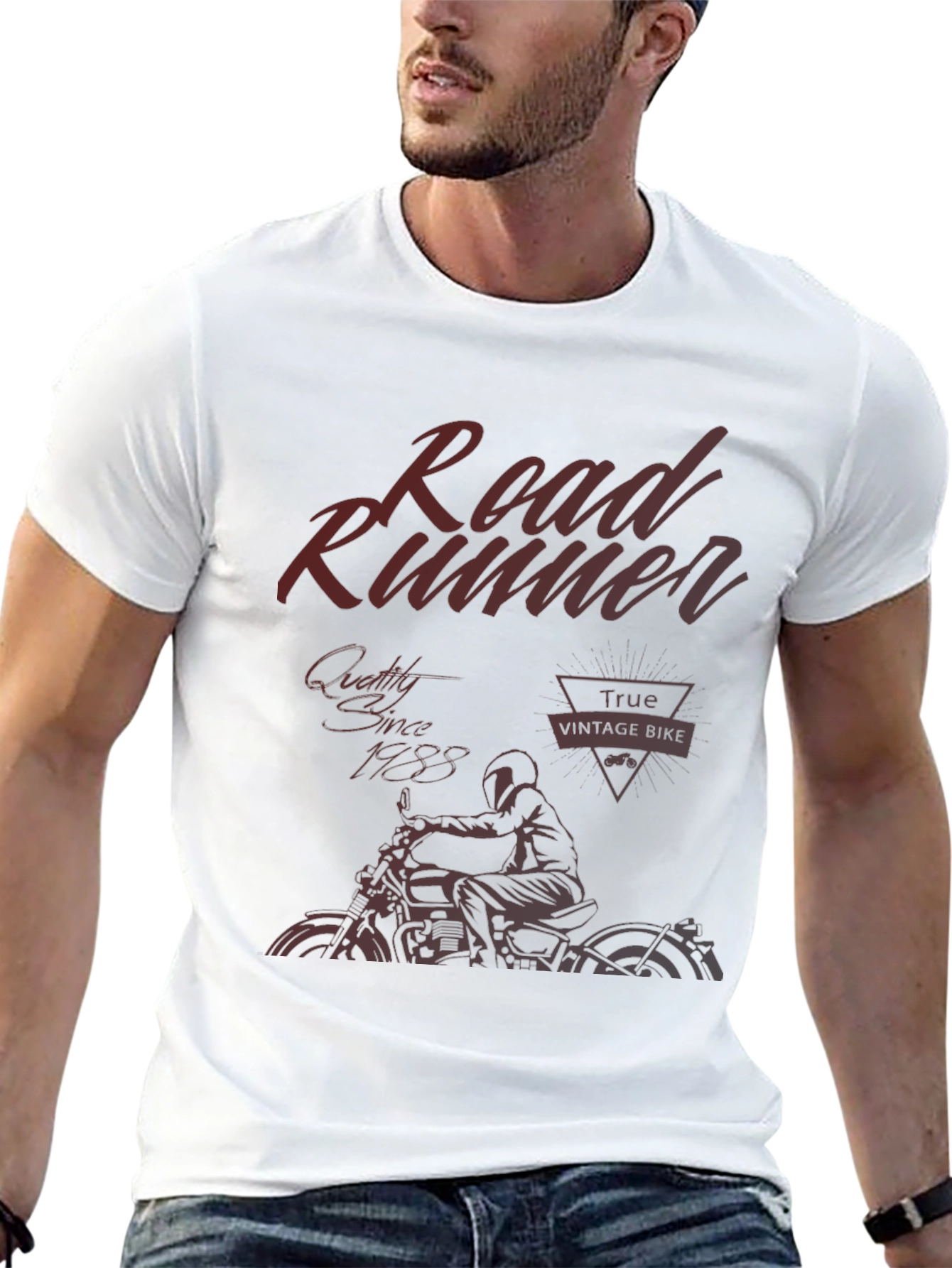 Black Road Runner Vintage Bike T-Shirt - Black view 13