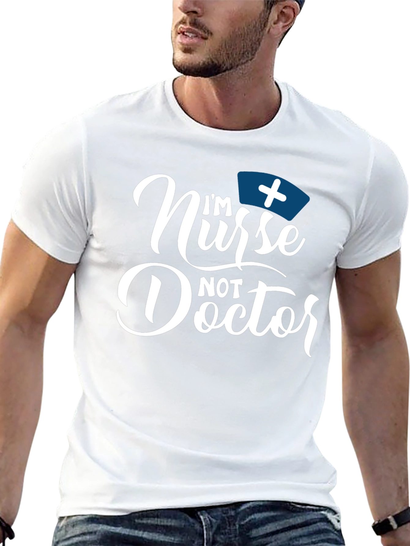 Black I'm Nurse Not Doctor Funny T-Shirt view 13