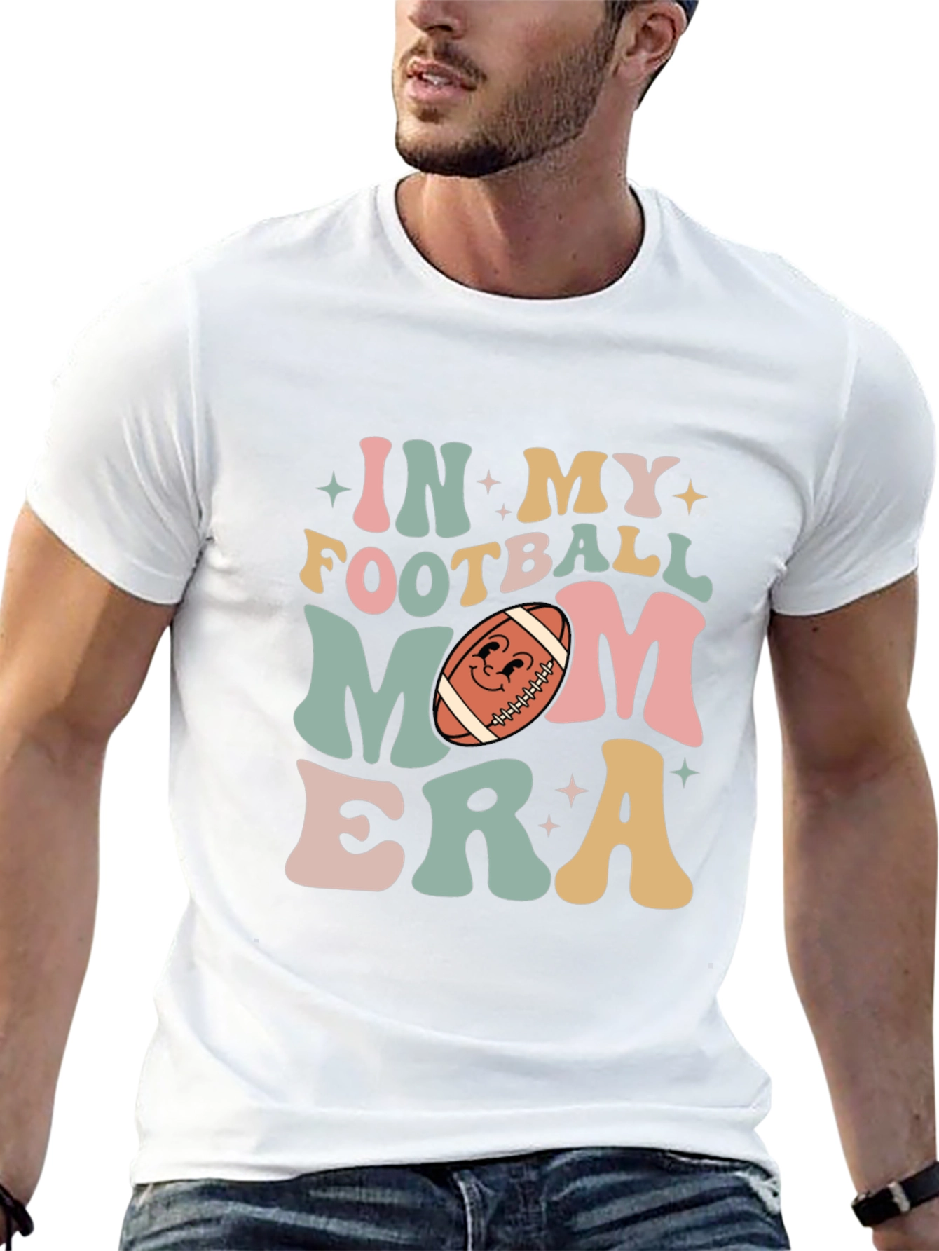 Black Football Mom Era T-Shirt view 13