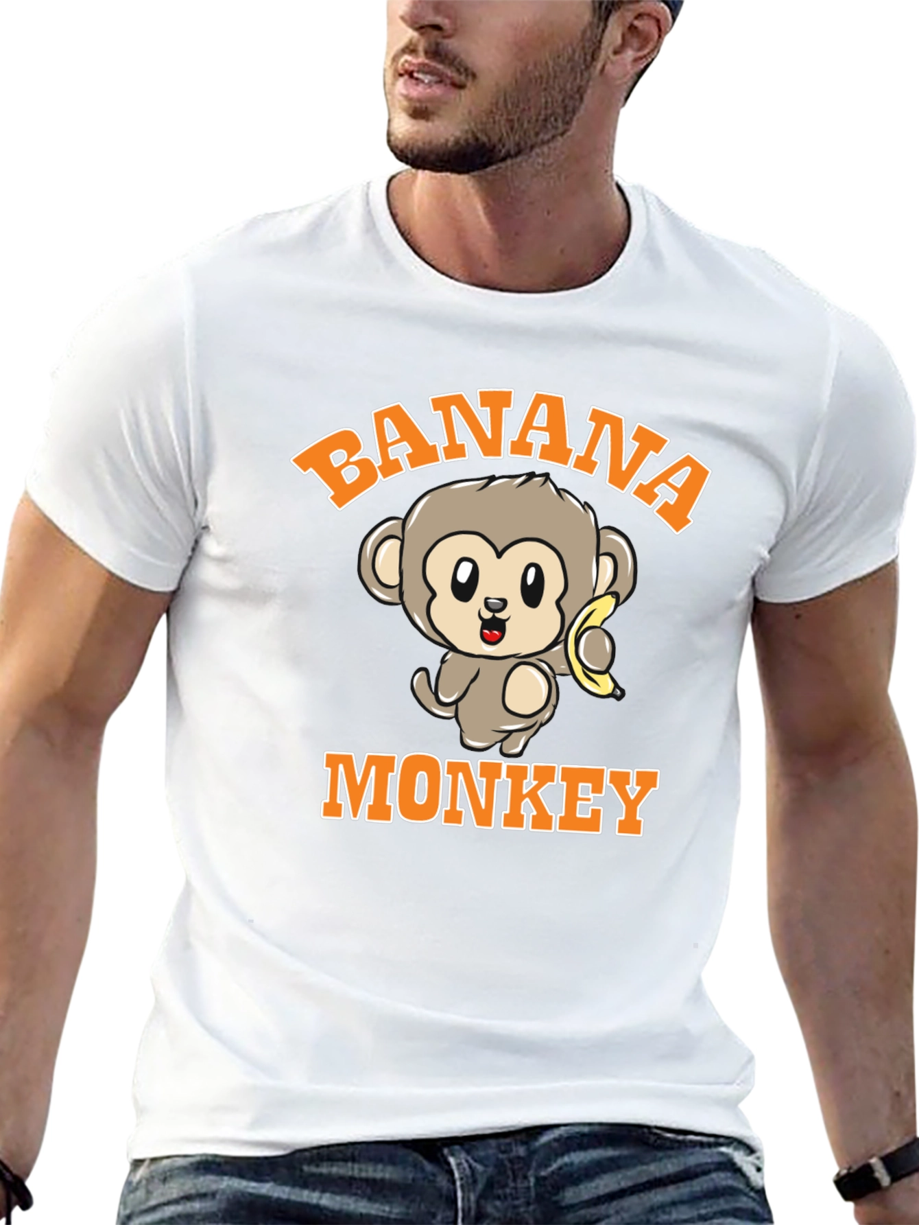 Black Banana Monkey Graphic Print Black T-Shirt view 13