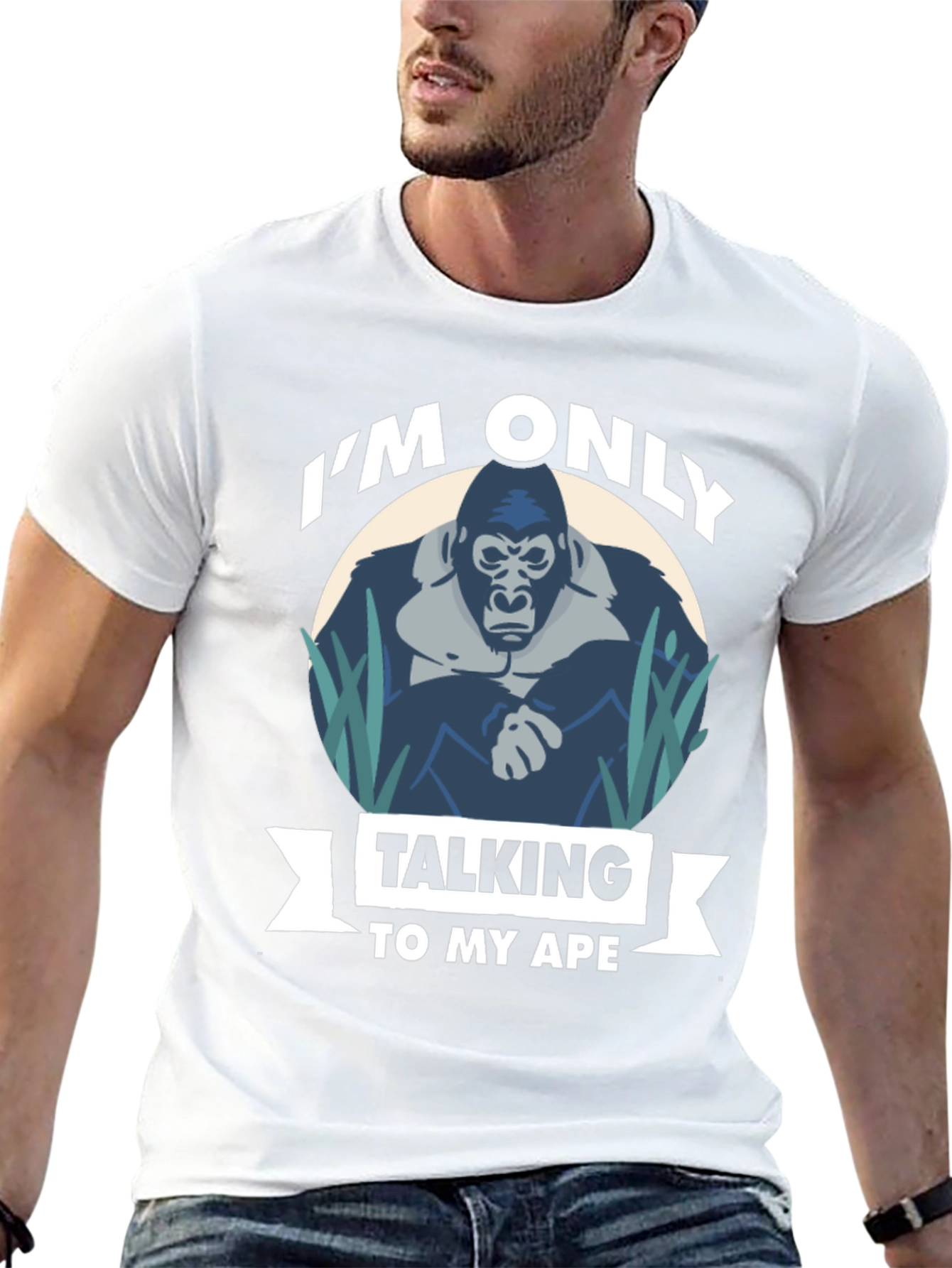 Black I'm Only Talking To My Ape T-Shirt view 13