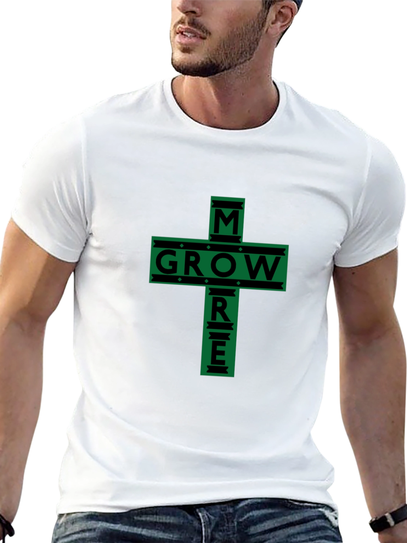 Black Grow More Graphic Tee - Black Cotton Blend view 13