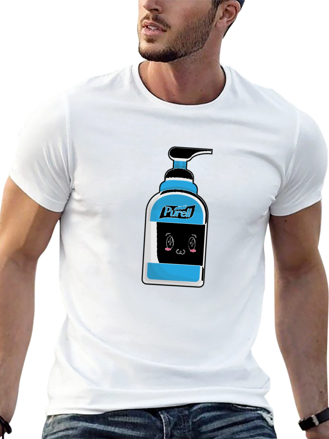 Black Purell Cartoon Graphic Black T-Shirt view 13